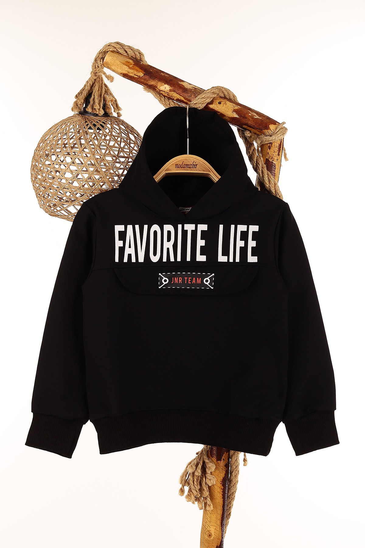 Siyah (5-8 Yaş) Favorıte Life Kapşonlu Erkek Çocuk Sweat 148957