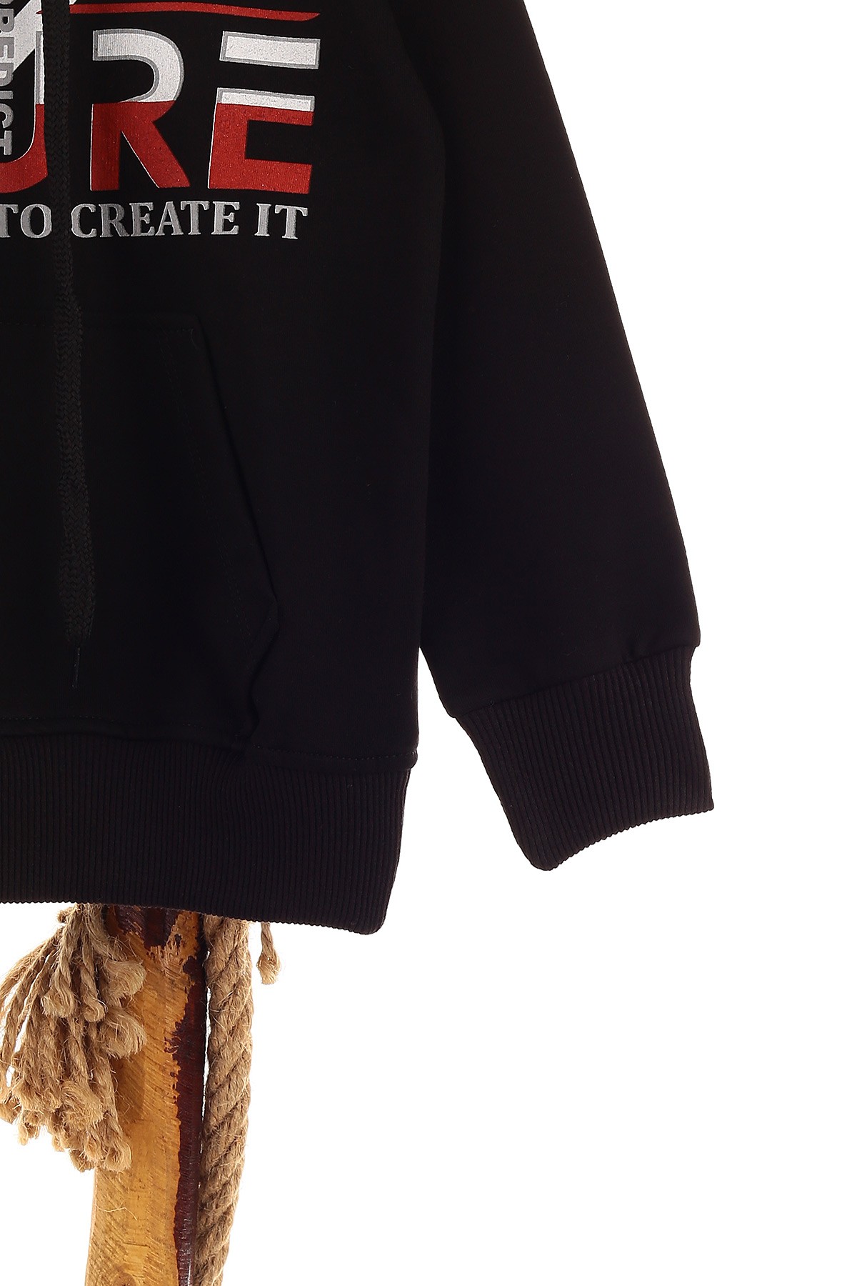 Siyah (5-8 Yaş) Future Baskılı Kapüşonlu Erkek Çocuk Sweat 152876
