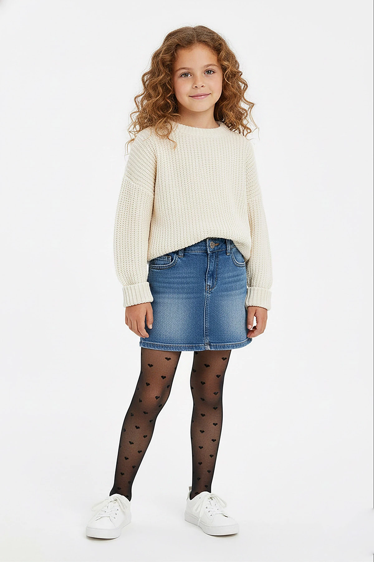 Siyah 500 Penti Pretty Mini Heart 20 Den Kız Çocuk Külotlu Çorap 421709