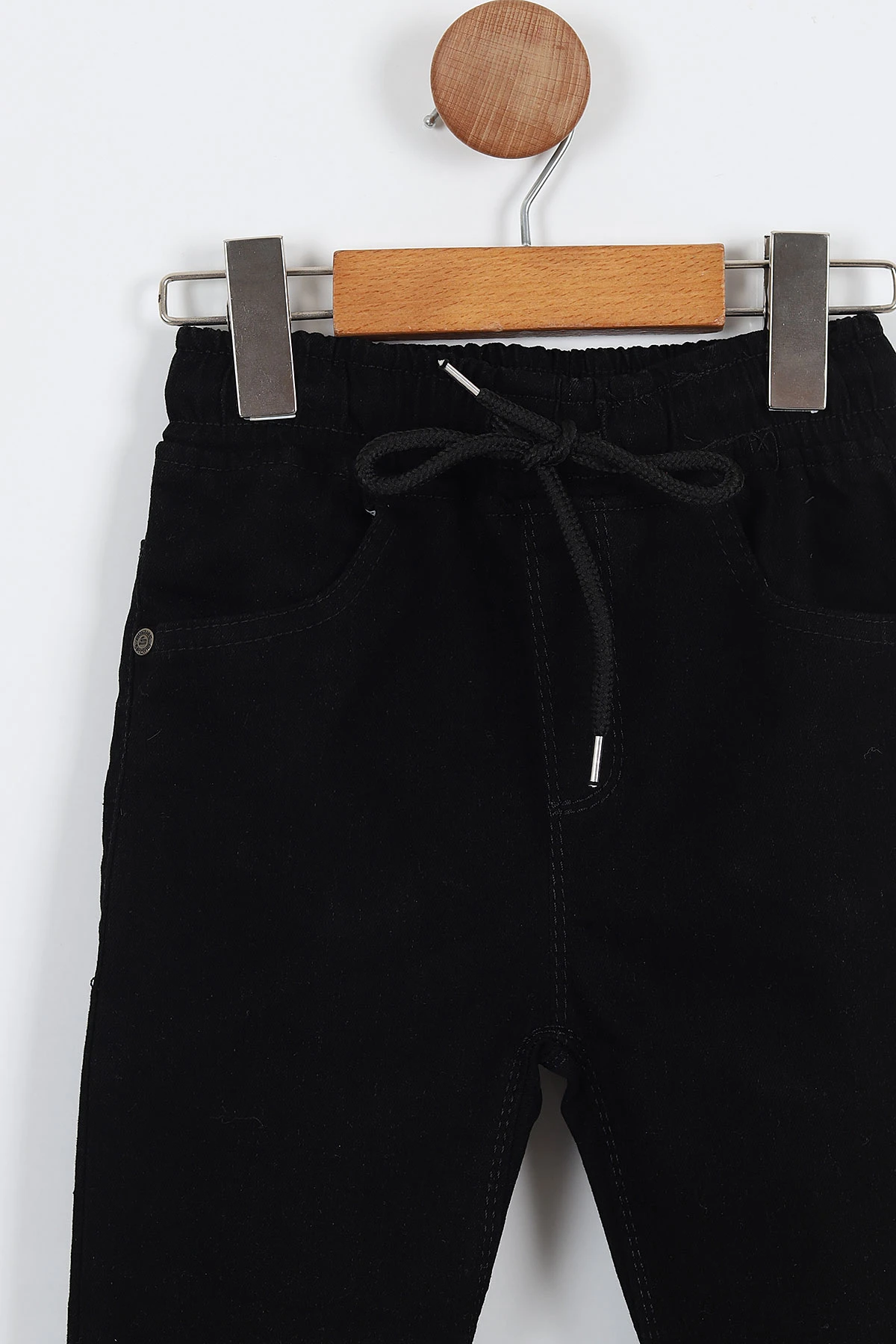 Siyah (6-11 Yaş) Bağlamalı Bel Lastikli Çocuk Pantolon 327975