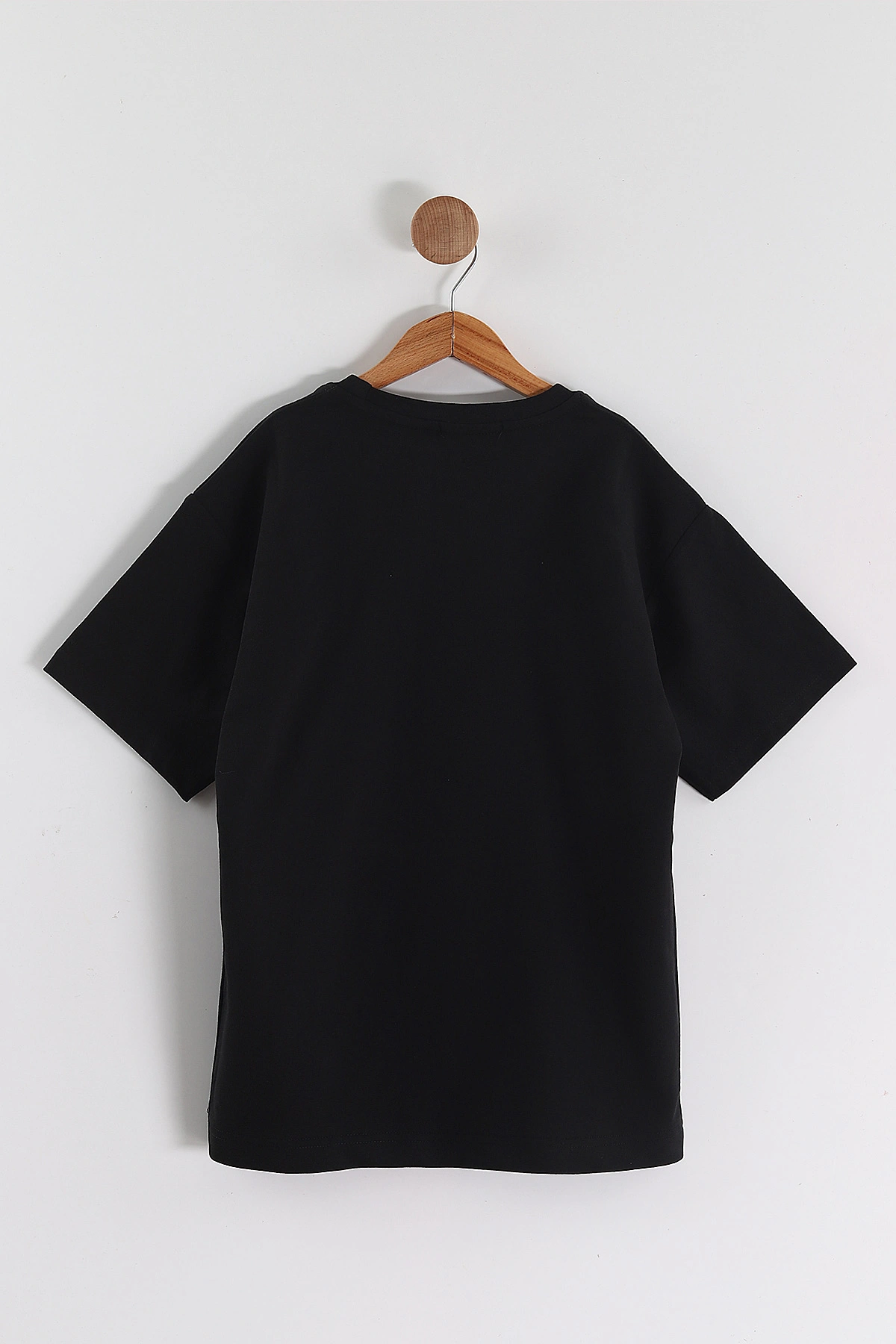 Siyah (6-14 Yaş) Stone Island Baskılı 2 İp Erkek Çocuk Tişört 469282