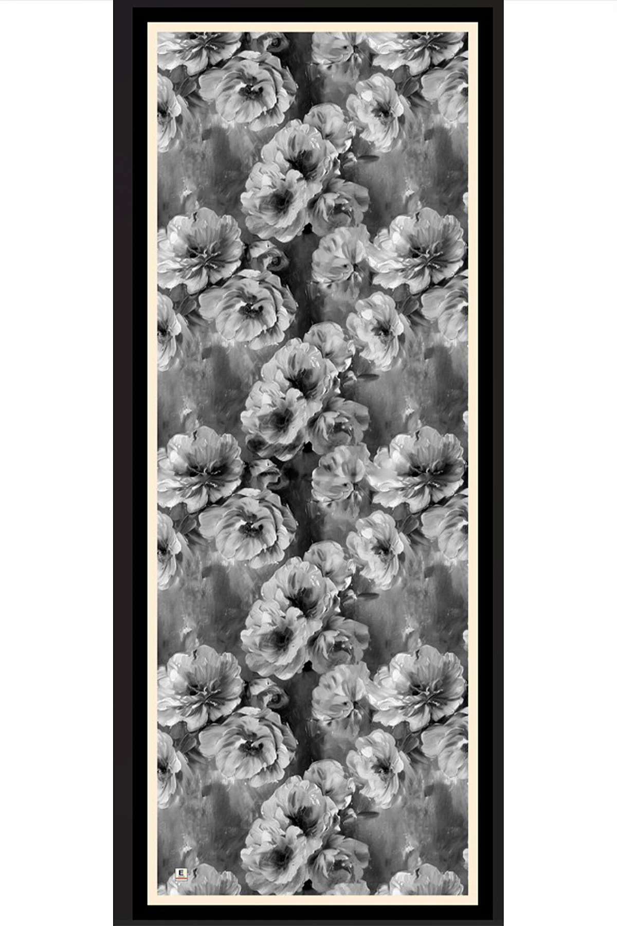 Siyah 70x180 Cm Dijital Baskılı Çiçek Desen Soft Şal 482108