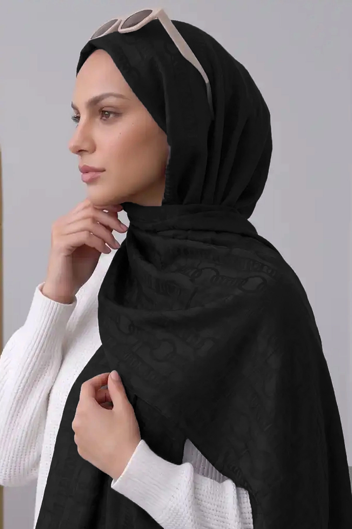 Siyah 70x180 Cm Infinity Premium Pamuk Jakar Şal 481964