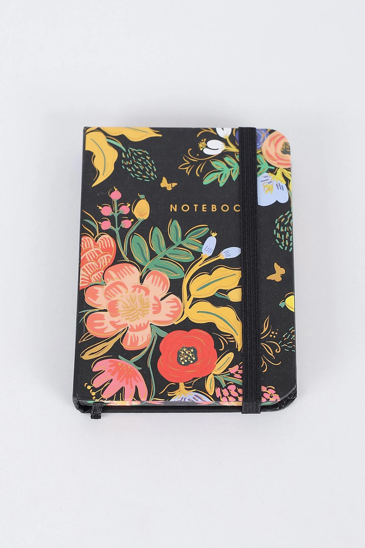Siyah 7x10 Cm Desenli Lastikli Bloknot Defter-Notebook 392515