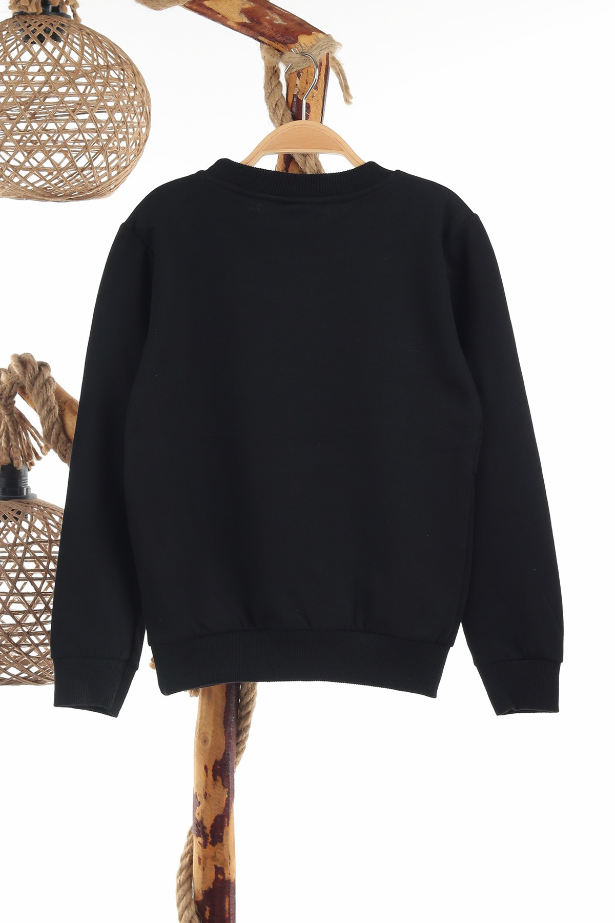 Siyah (8-12 Yaş) Freedom Baskılı İki İp Şardonlu Erkek Çocuk sweat 139789