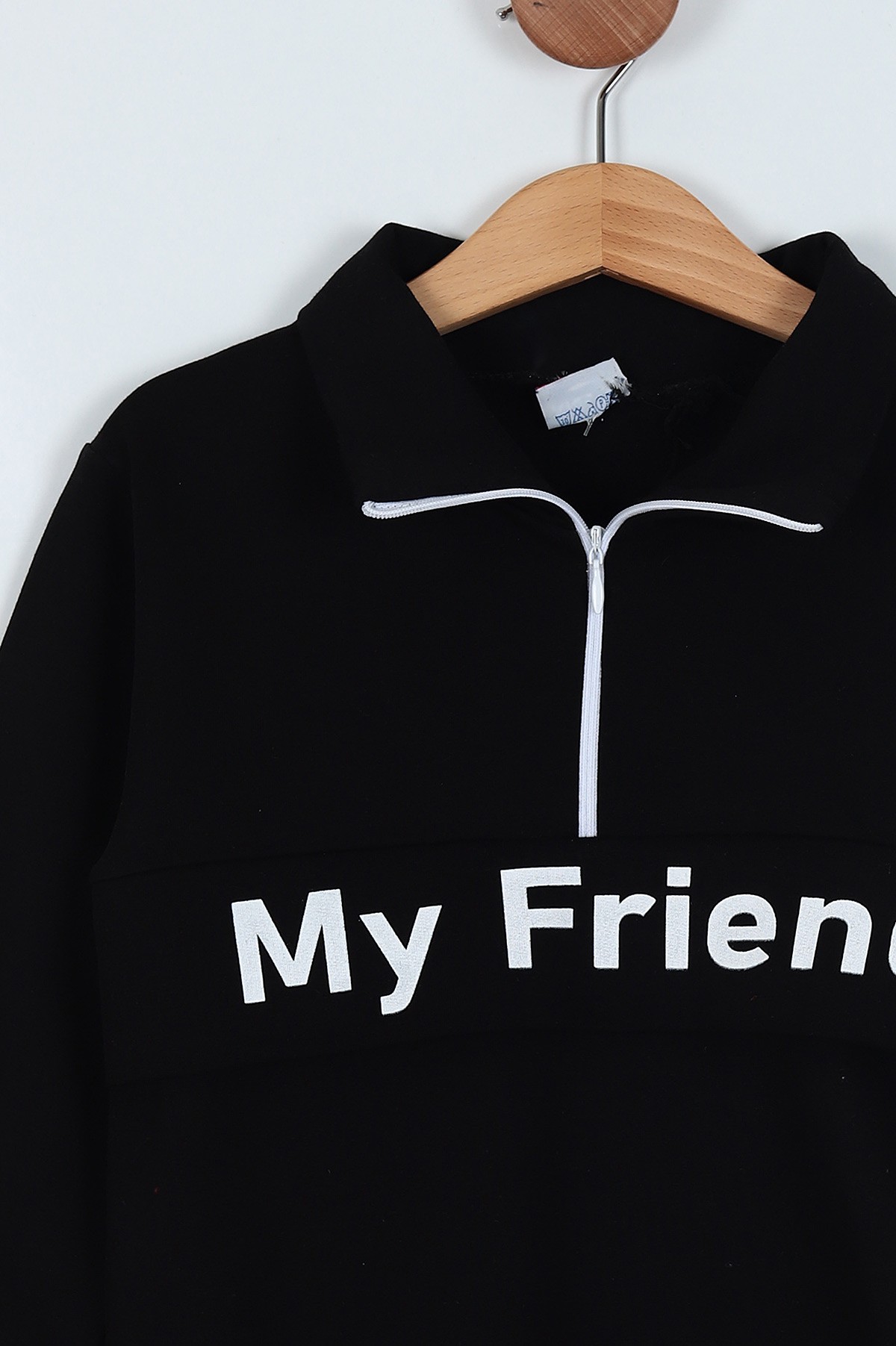 Siyah (8-12 Yaş) My Friends Baskılı Fermuarlı İki İp Erkek Çocuk Takım 219728