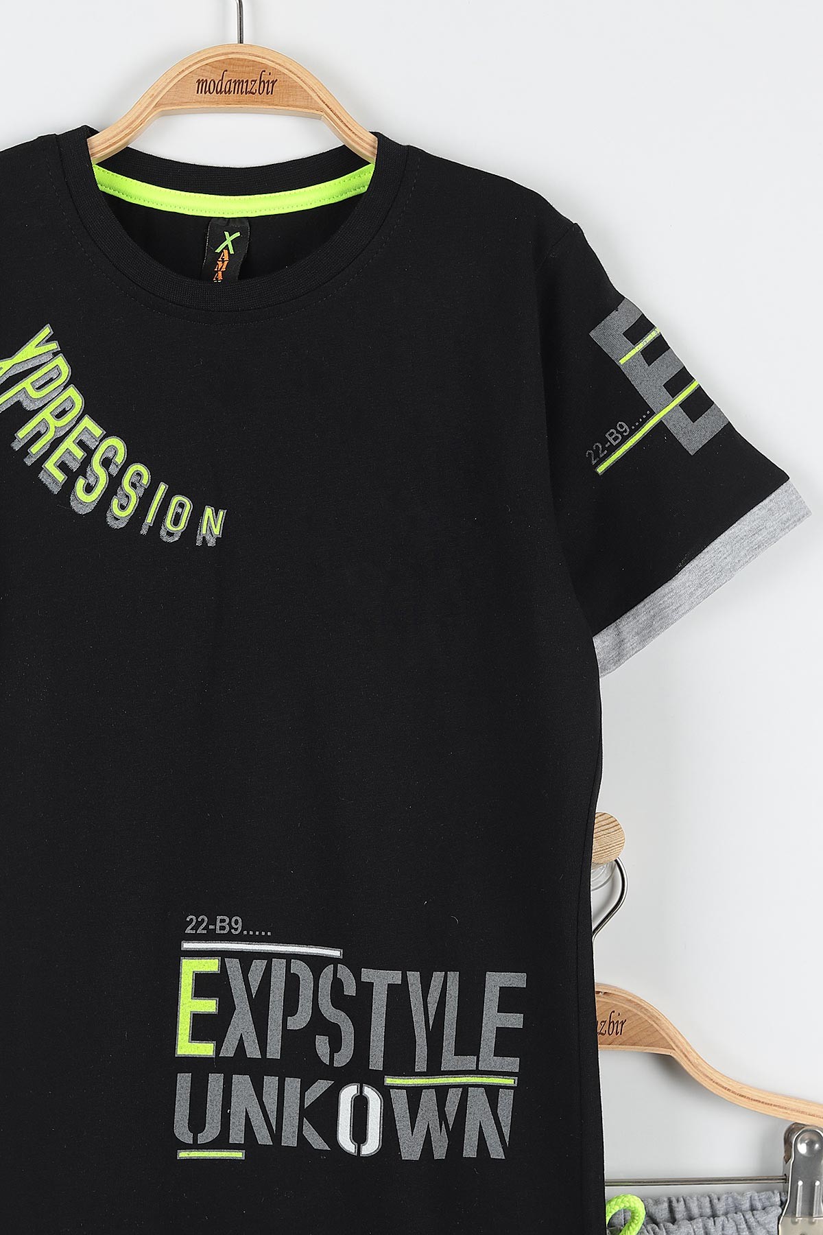 Siyah (9-12 Yaş) Expstyle Baskılı Cep Detaylı Erkek Çocuk Takım 177431