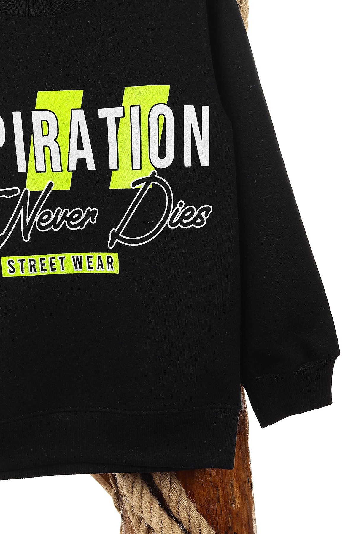 Siyah (9-12 Yaş) Inspıratıon Baskılı Kız Çocuk Sweat 150975