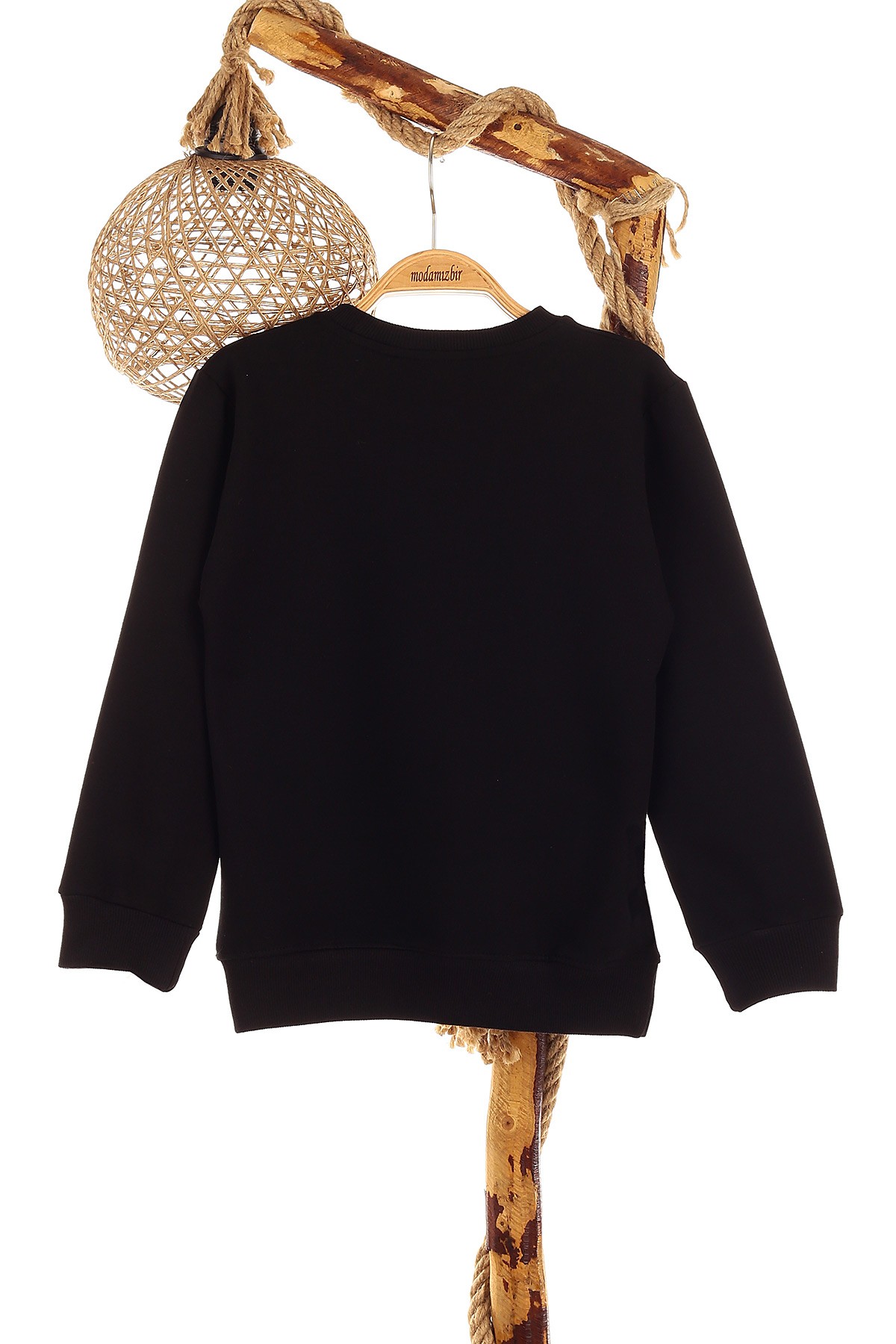 Siyah (9-12 Yaş) Rose Baskılı Kız Çocuk Sweat 150955