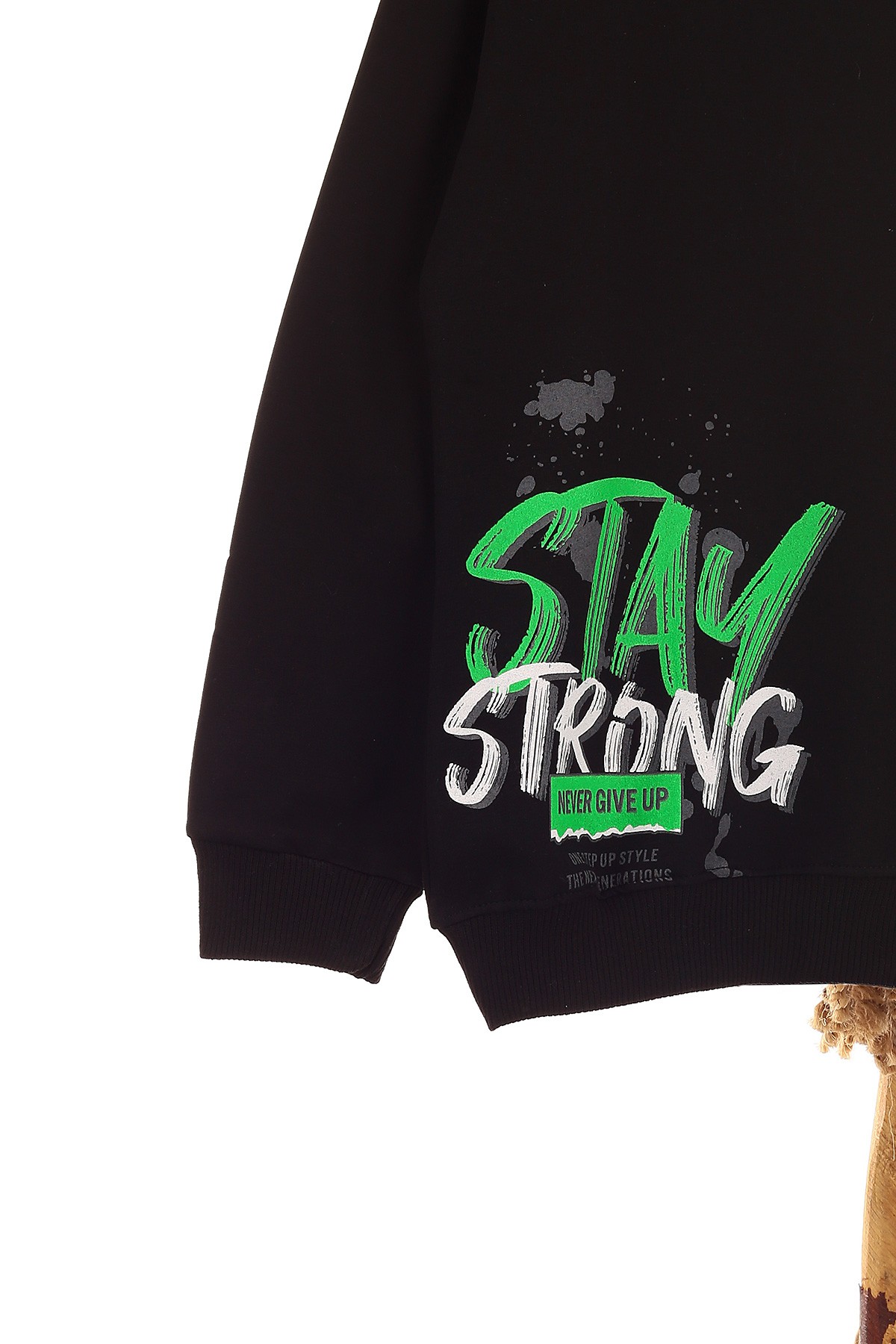Siyah (9-12 Yaş) Stay Strong Baskılı Erkek Çocuk Sweat 151730