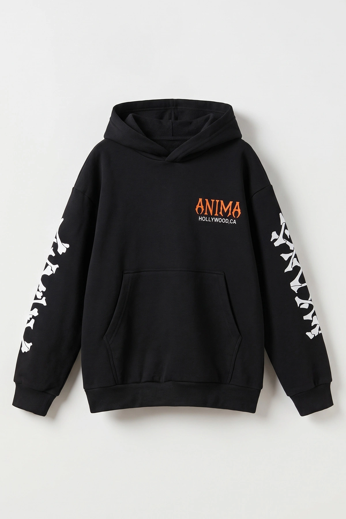 Siyah (9-16 Yaş) Kapüşonlu İçi Şardonlu Erkek Çocuk Sweatshirt 495807