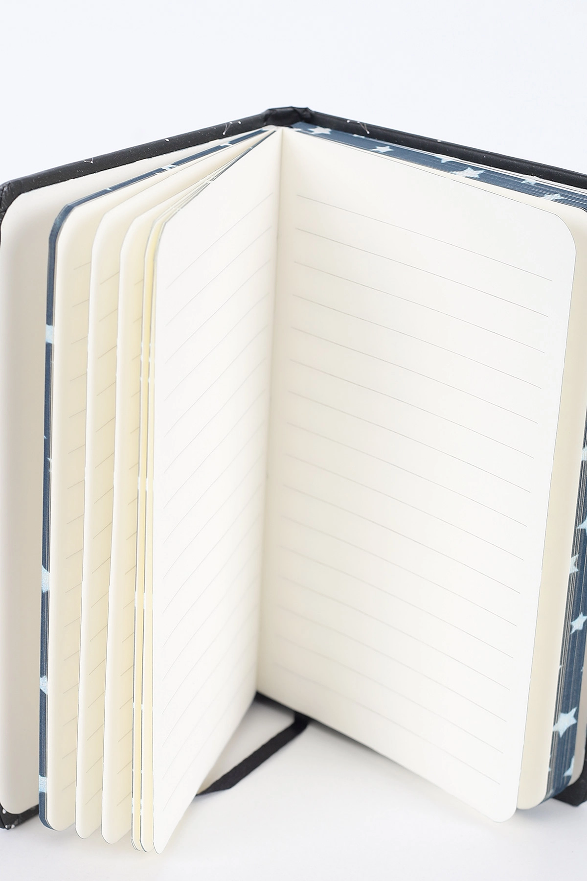 Siyah 9x14 Cm Desenli Lastikli Bloknot Defter-Notebook 392569