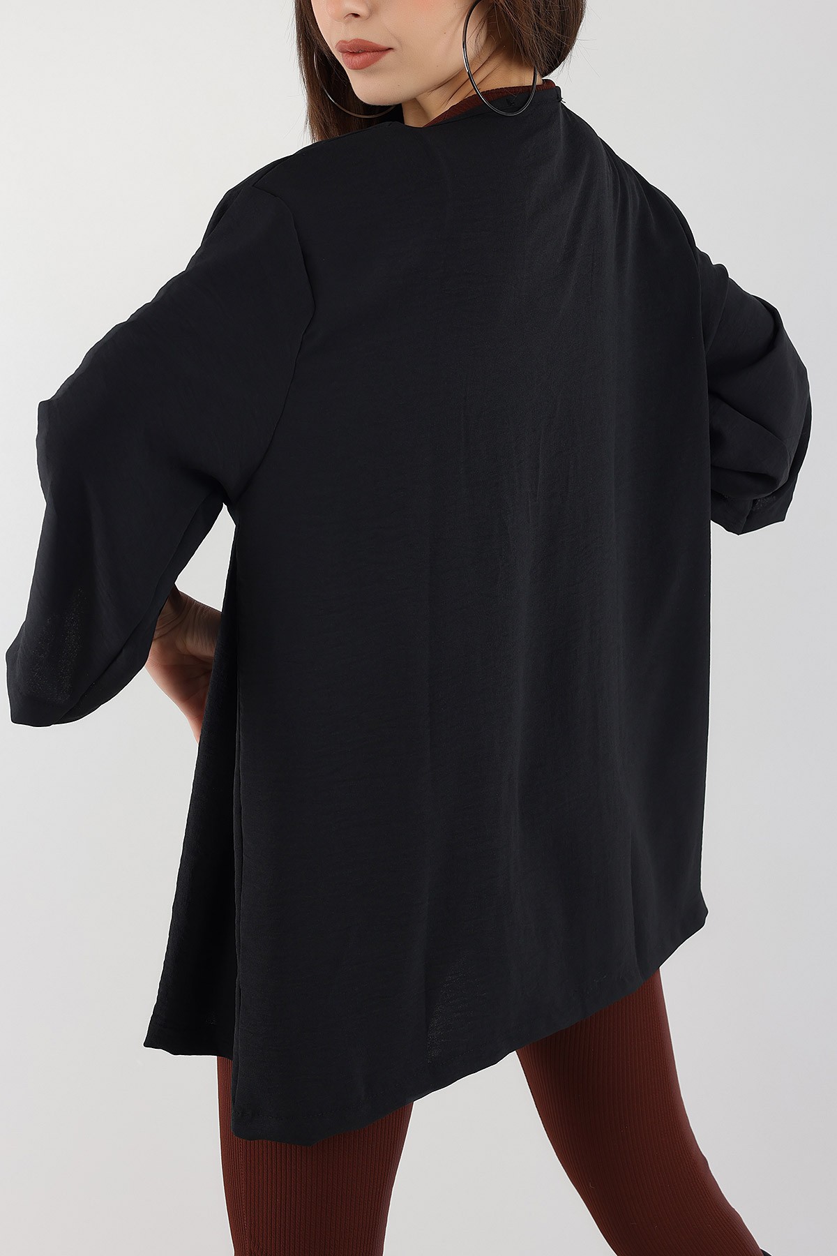 Siyah Aerobin Kumaş Kimono 170356
