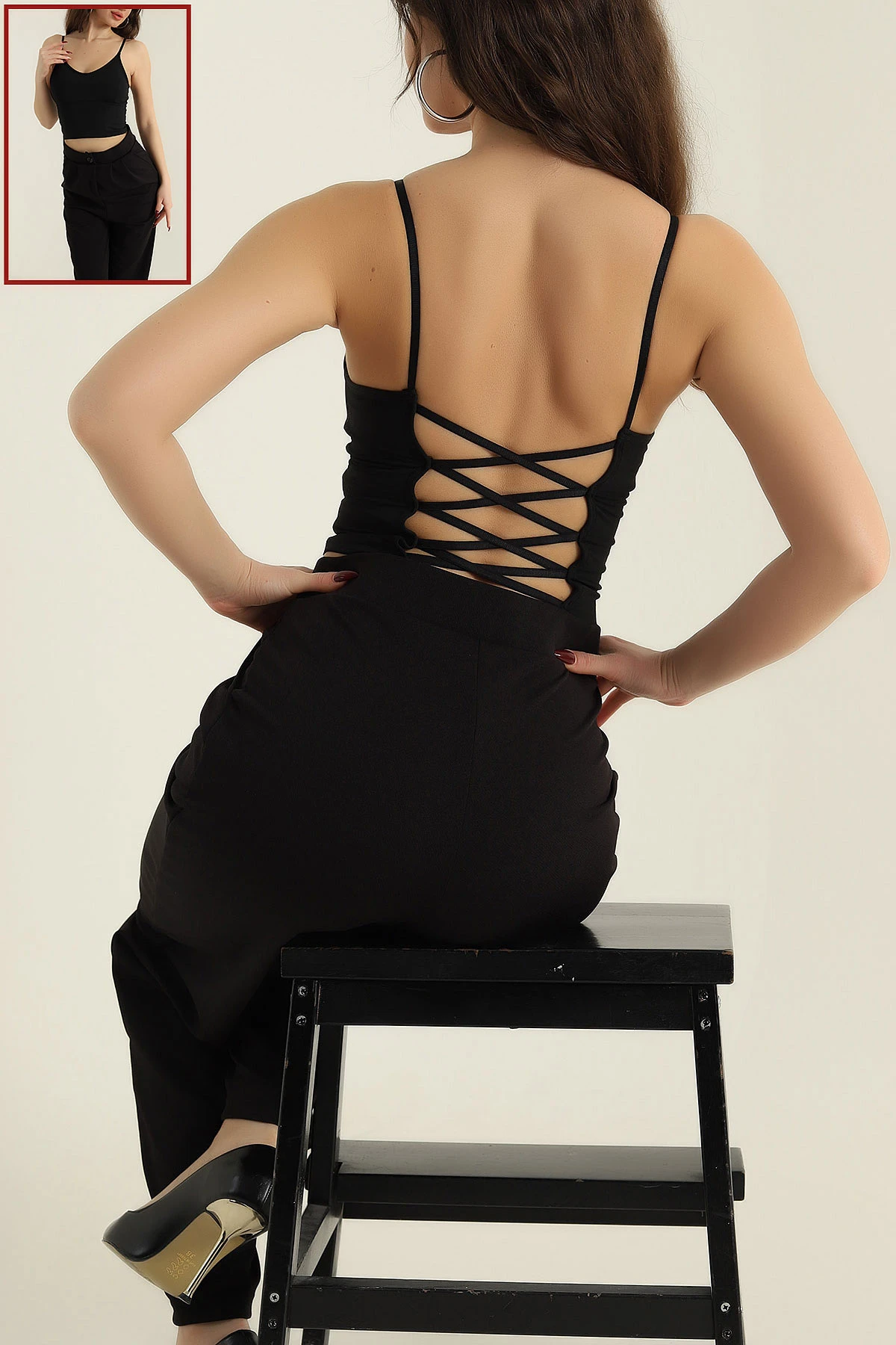 Siyah Arkası Çapraz Kaplı Büstiyer 423239