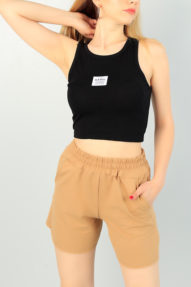 Siyah Armalı Bayan Crop 69380