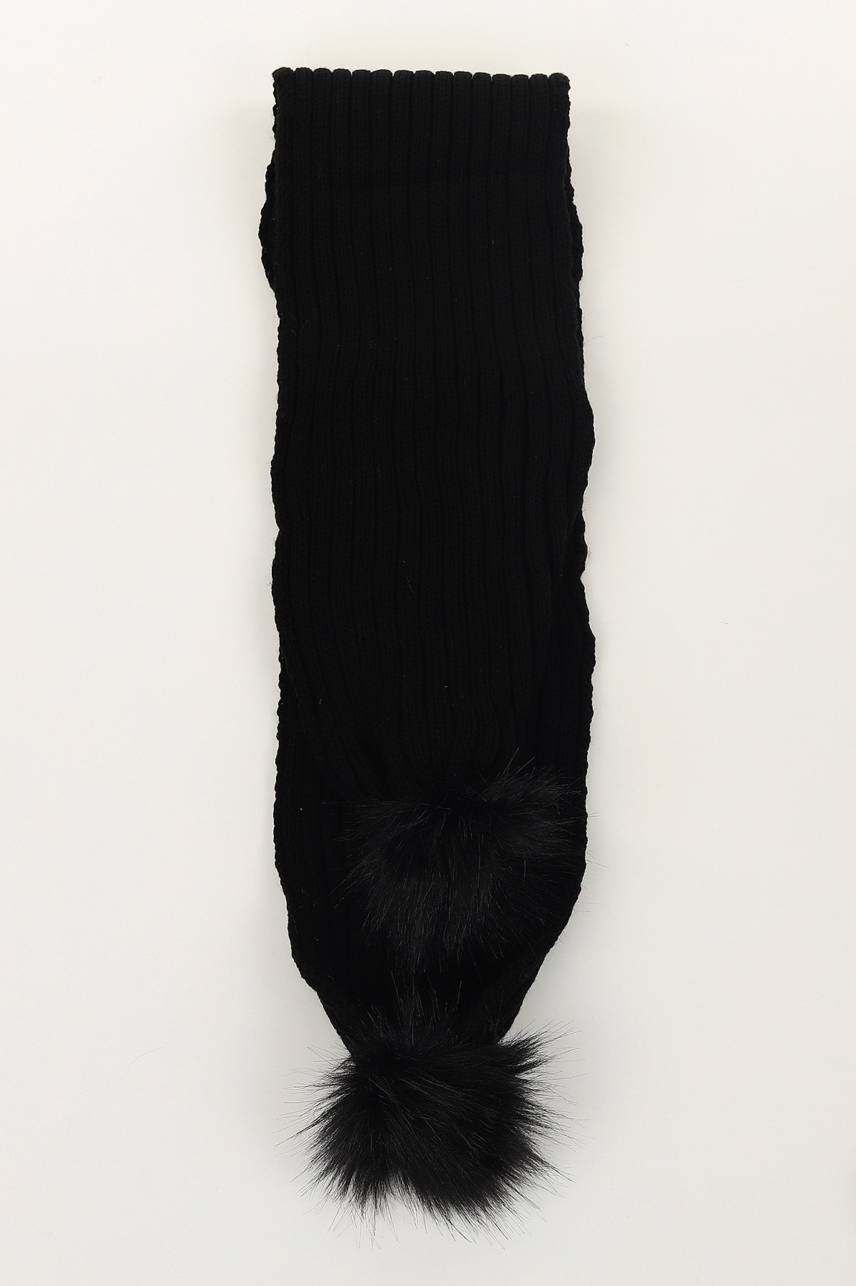 Siyah (Atkı: 115 cm Bere: 19 cm) Çift Ponpnlu Atkı Bere 144823