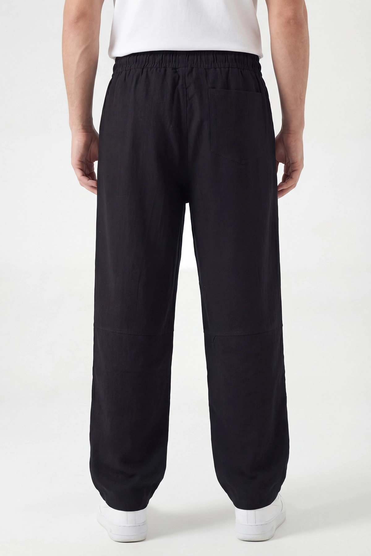 Siyah Baggy Belden Bağlamalı Erkek Pantolon 447028