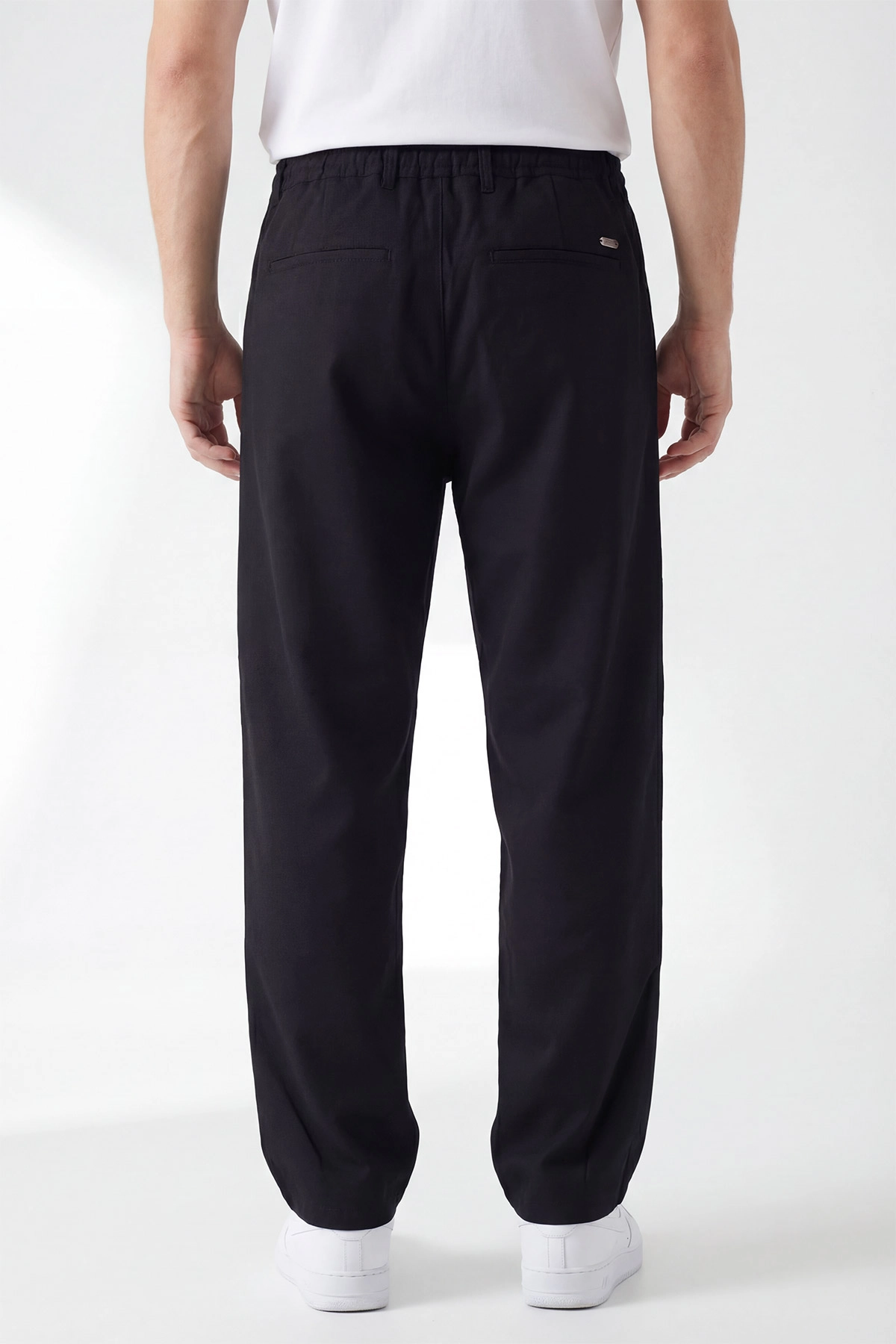 Siyah Baggy Belden Bağlamalı Erkek Pantolon 453151