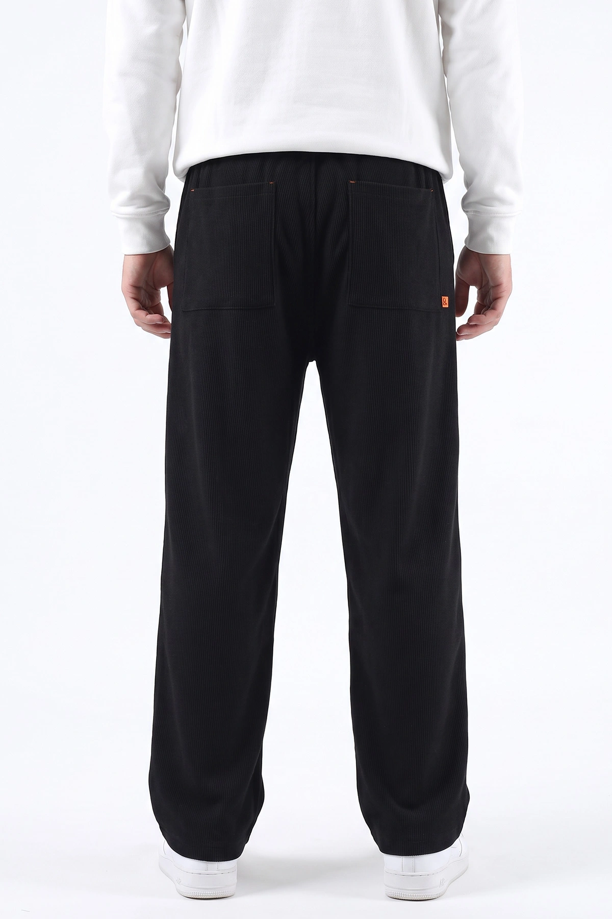 Siyah Baggy Belden Bağlamalı Erkek Pantolon 493207