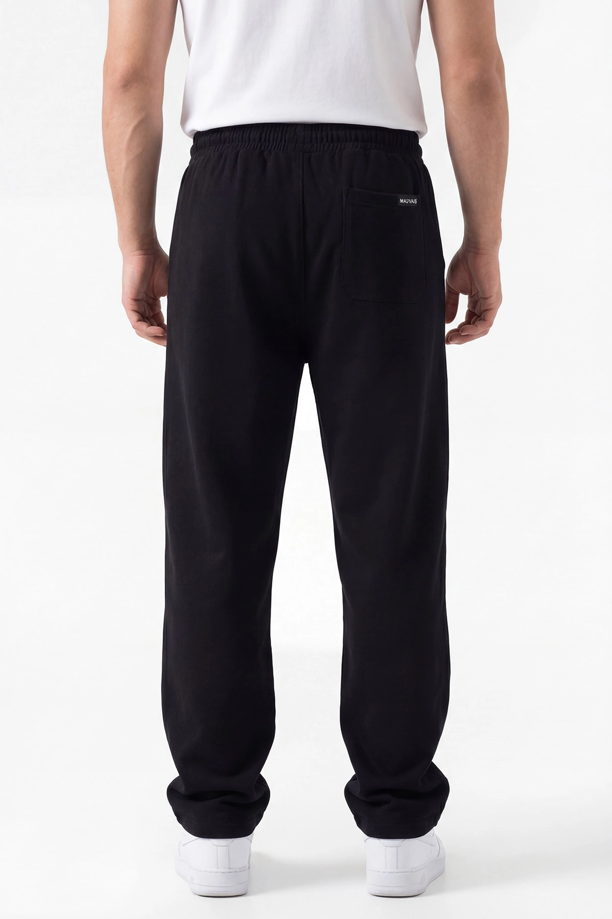 Siyah Baggy Yıkamalı Belden Bağlamalı Erkek Pantolon 450167