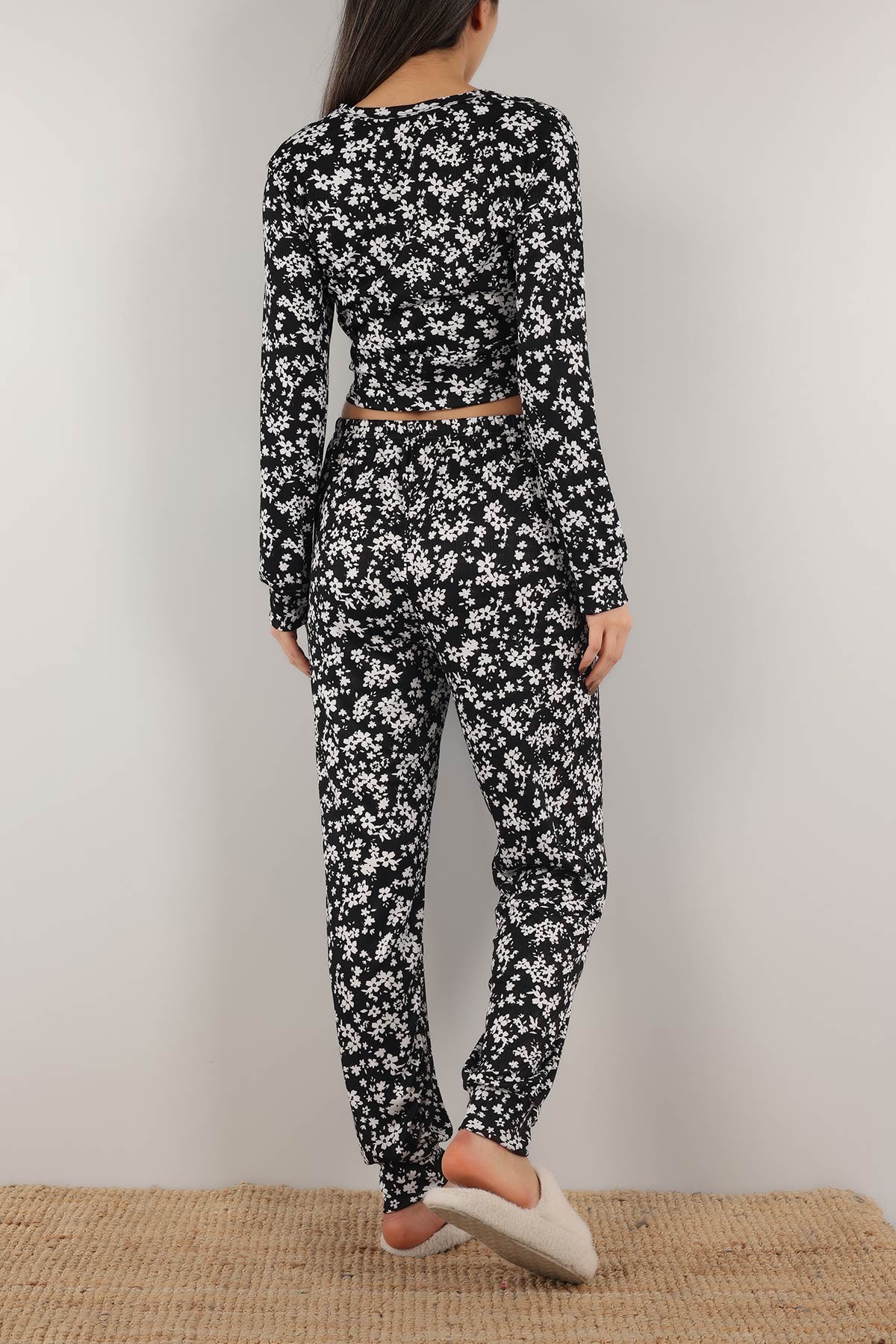 Siyah Bağlamalı Bayan Pijama Takımı 153898