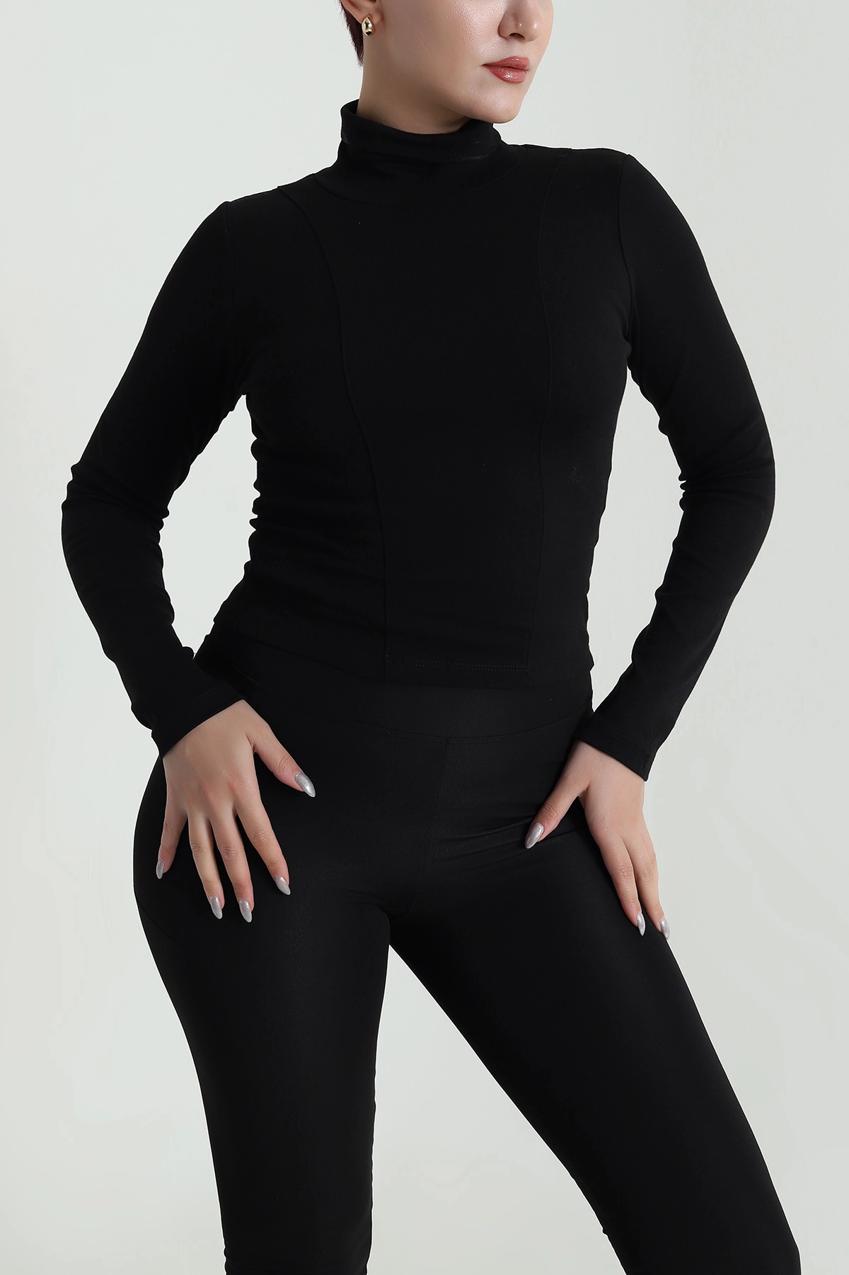 Siyah Balıkçı Yaka Kadın Body Bluz 483143