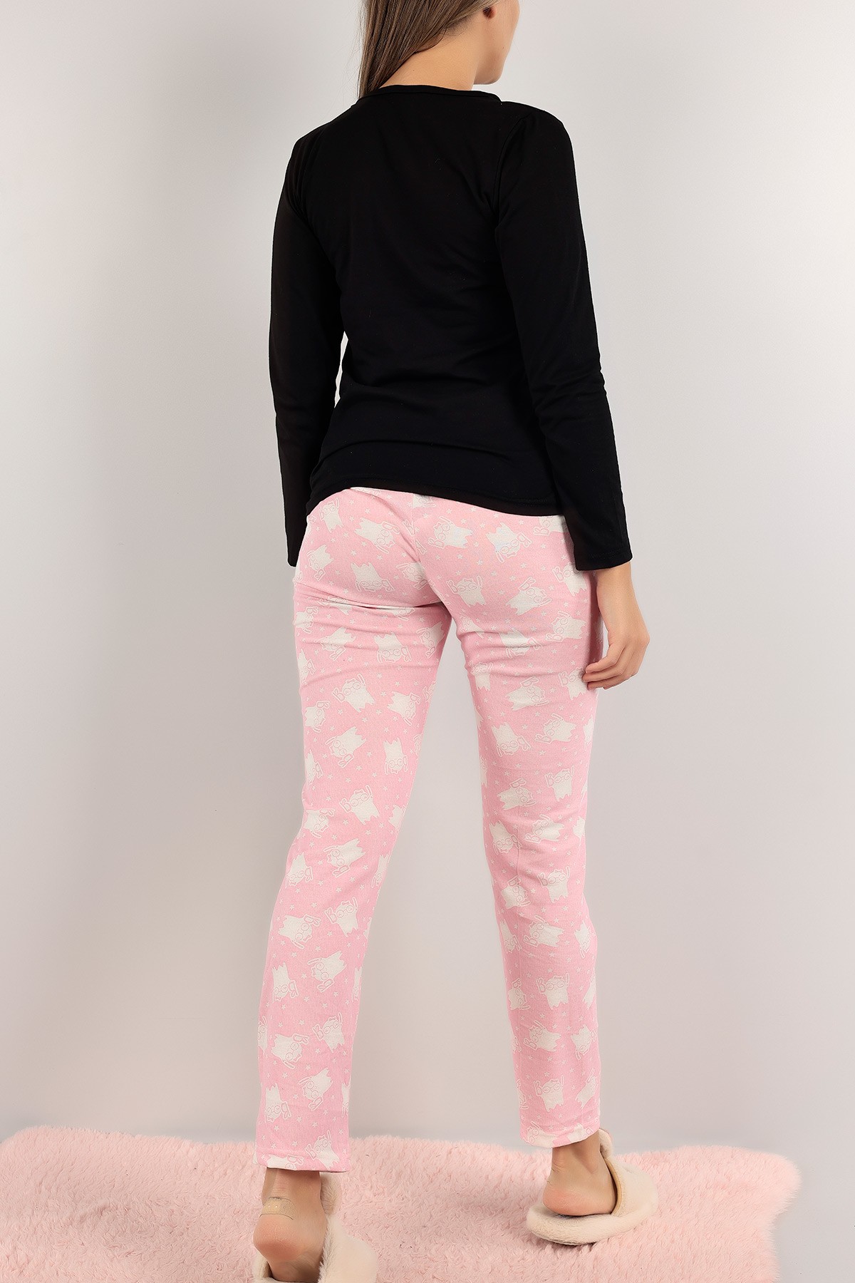 Siyah Baskılı Bayan Pijama Takımı 140849