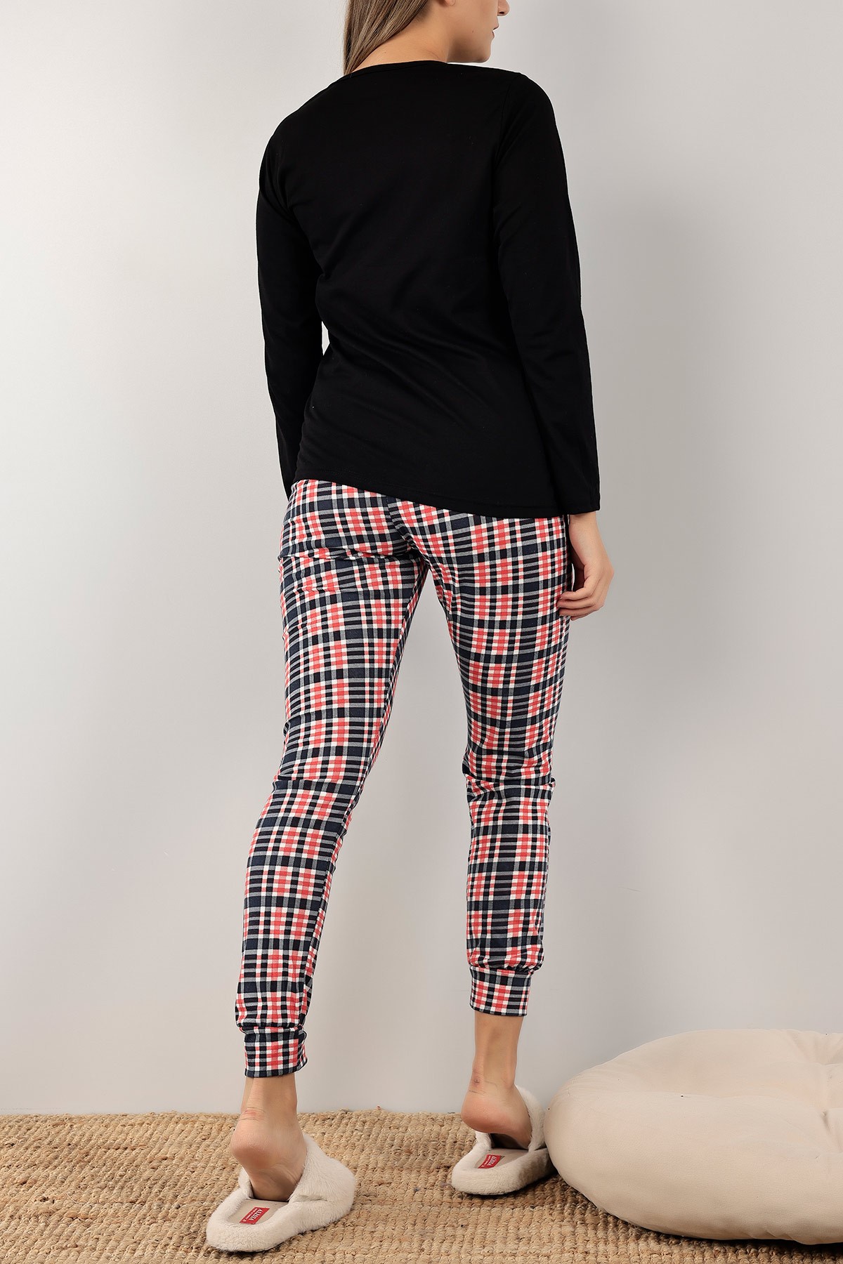 Siyah Baskılı Bayan Pijama Takımı 141256