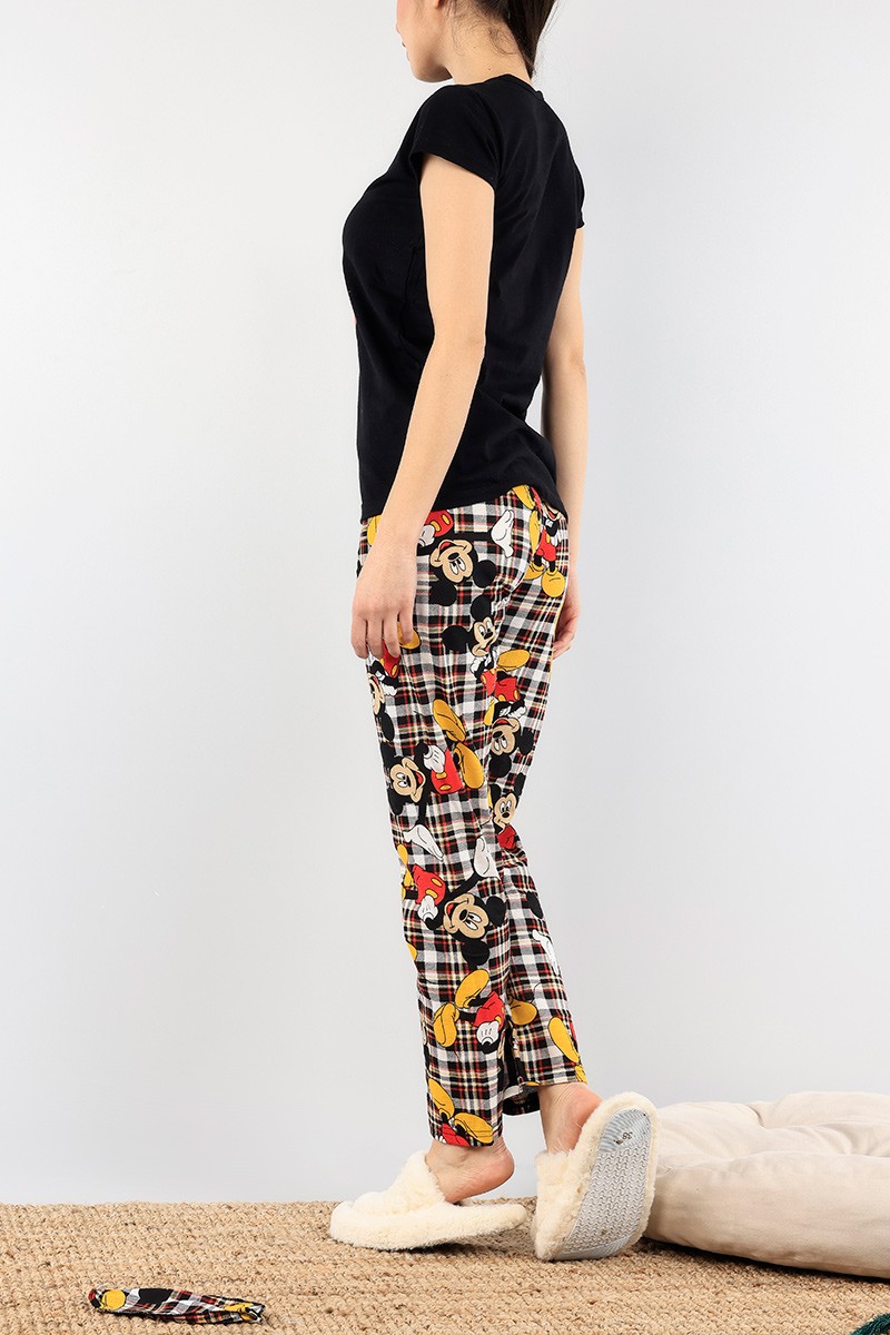 Siyah Baskılı Bayan Pijama Takımı 92099