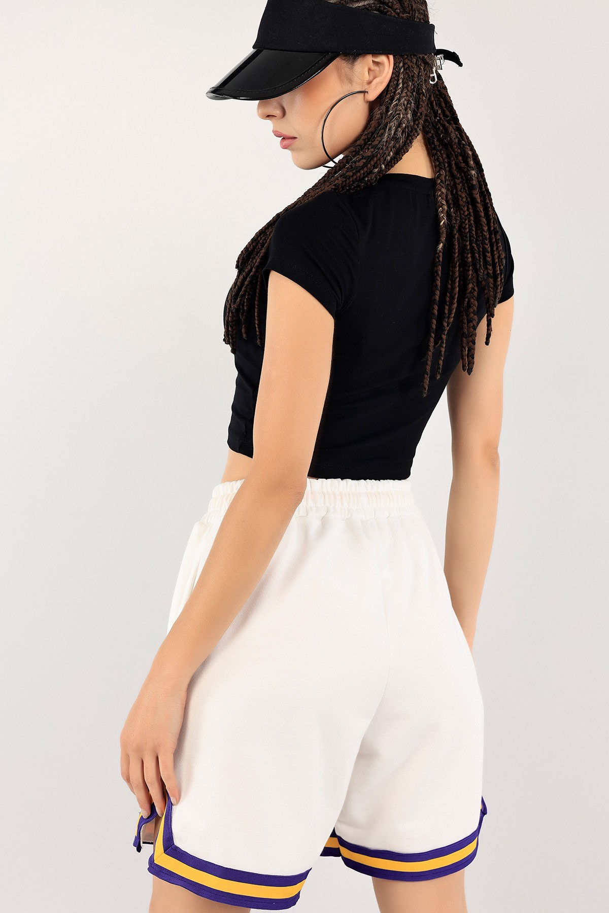Siyah Baskılı Crop Tişört 120893