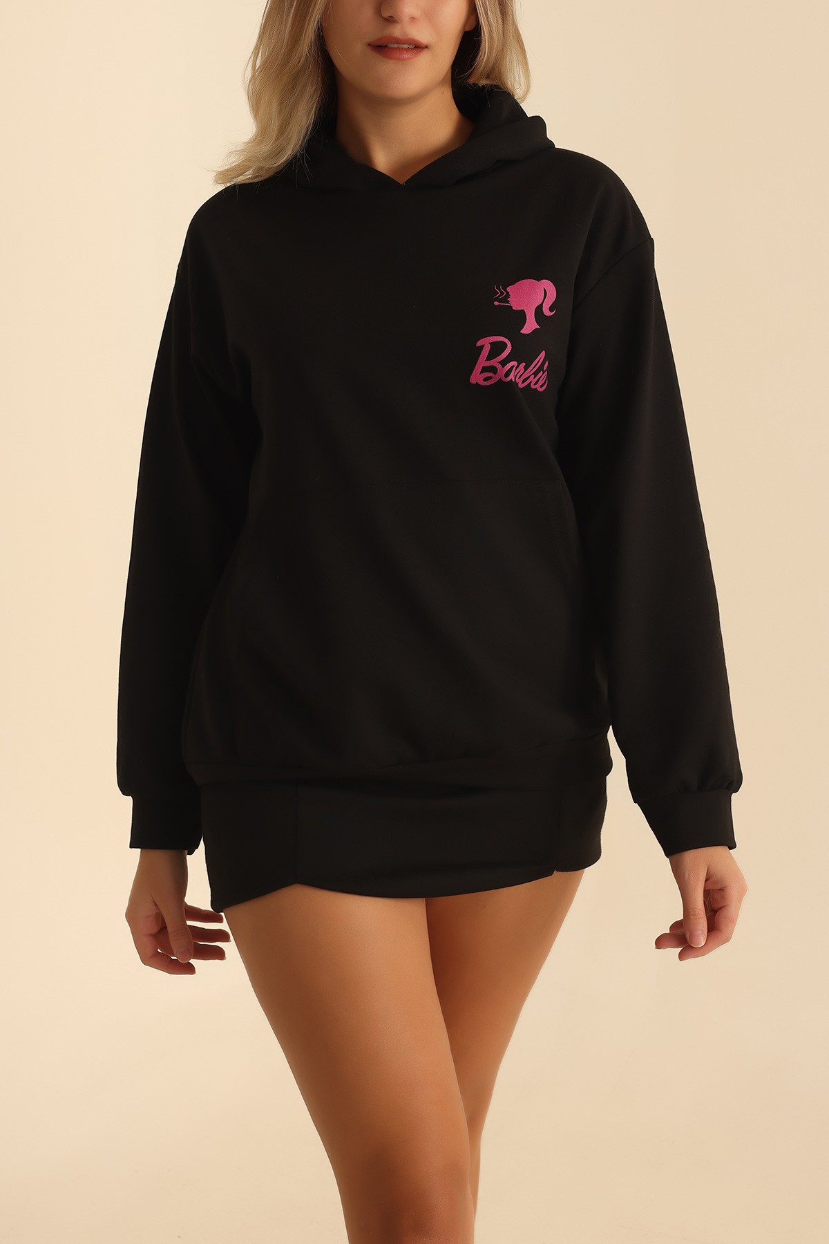 Siyah Baskılı İki İp Bayan Sweat 201255