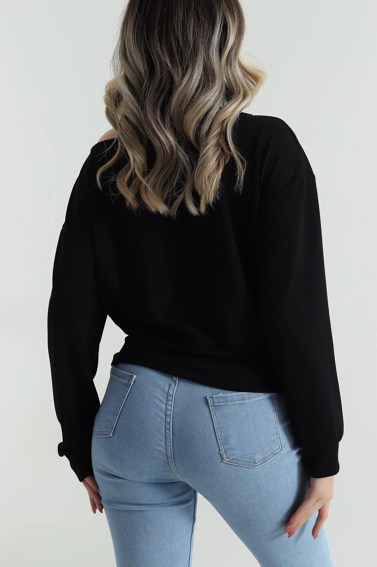 Siyah Baskılı Modal Kadın Bluz 487094