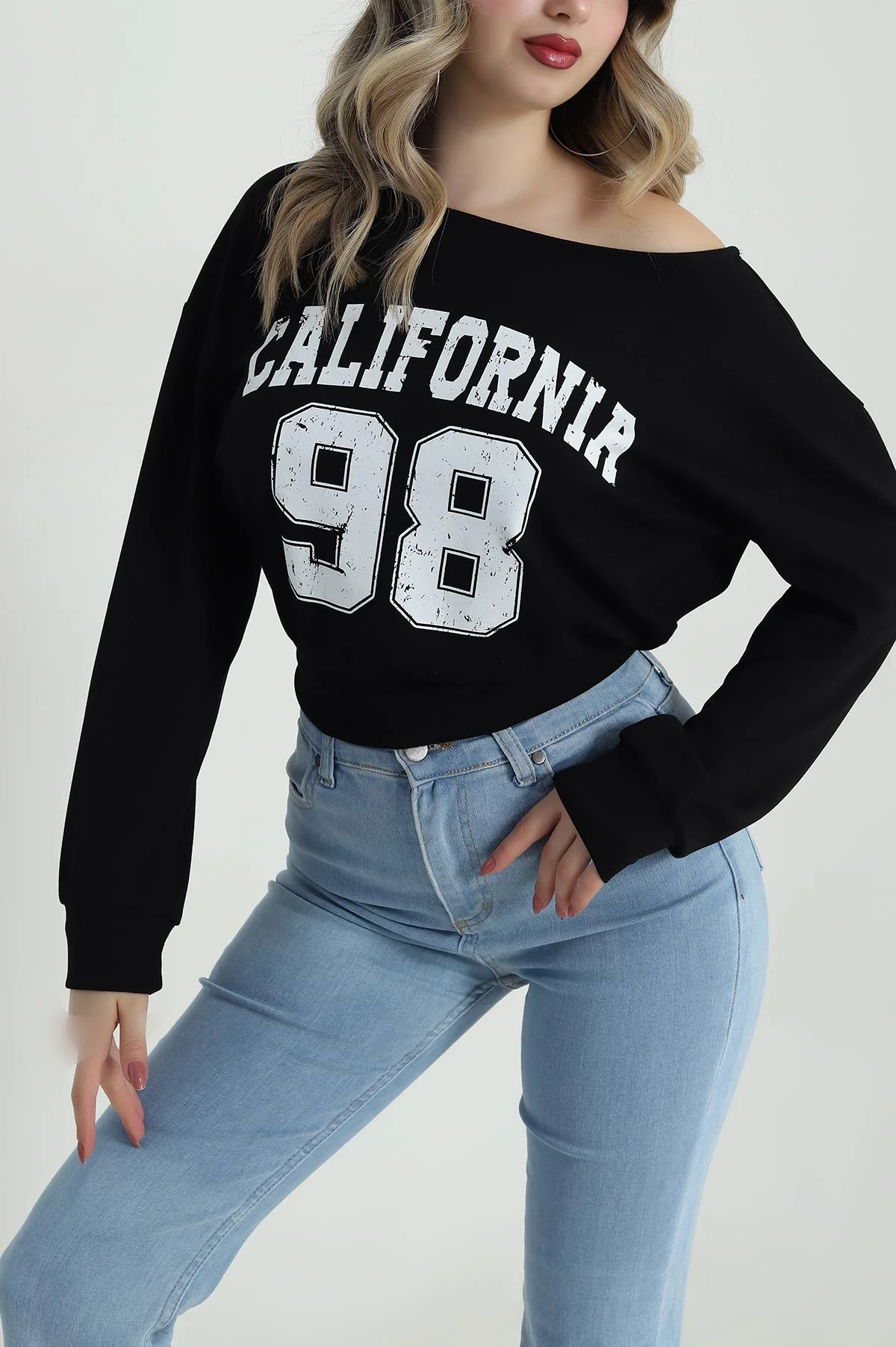Siyah Baskılı Modal Kadın Bluz 487094