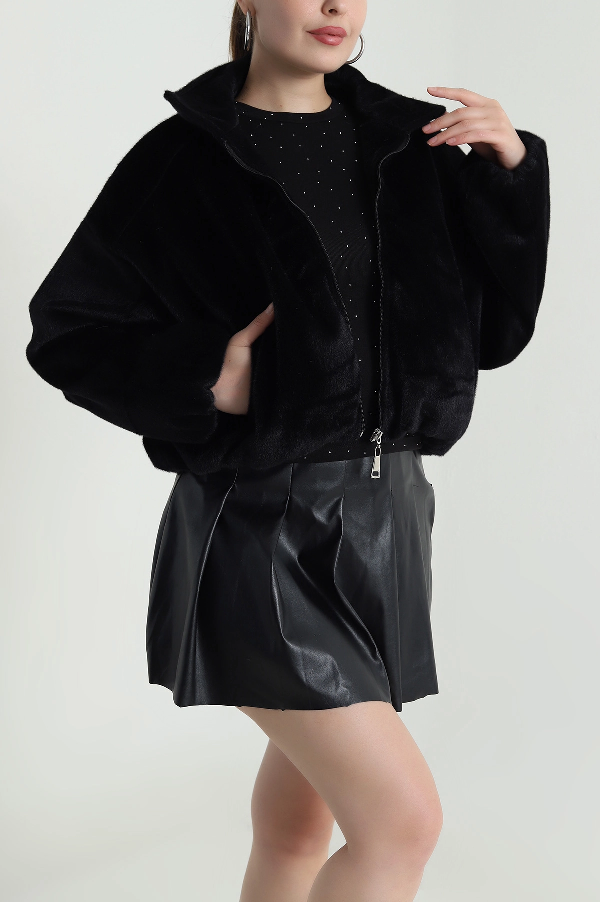 Siyah Bassic Bomber Fox Kadın Mont 484225
