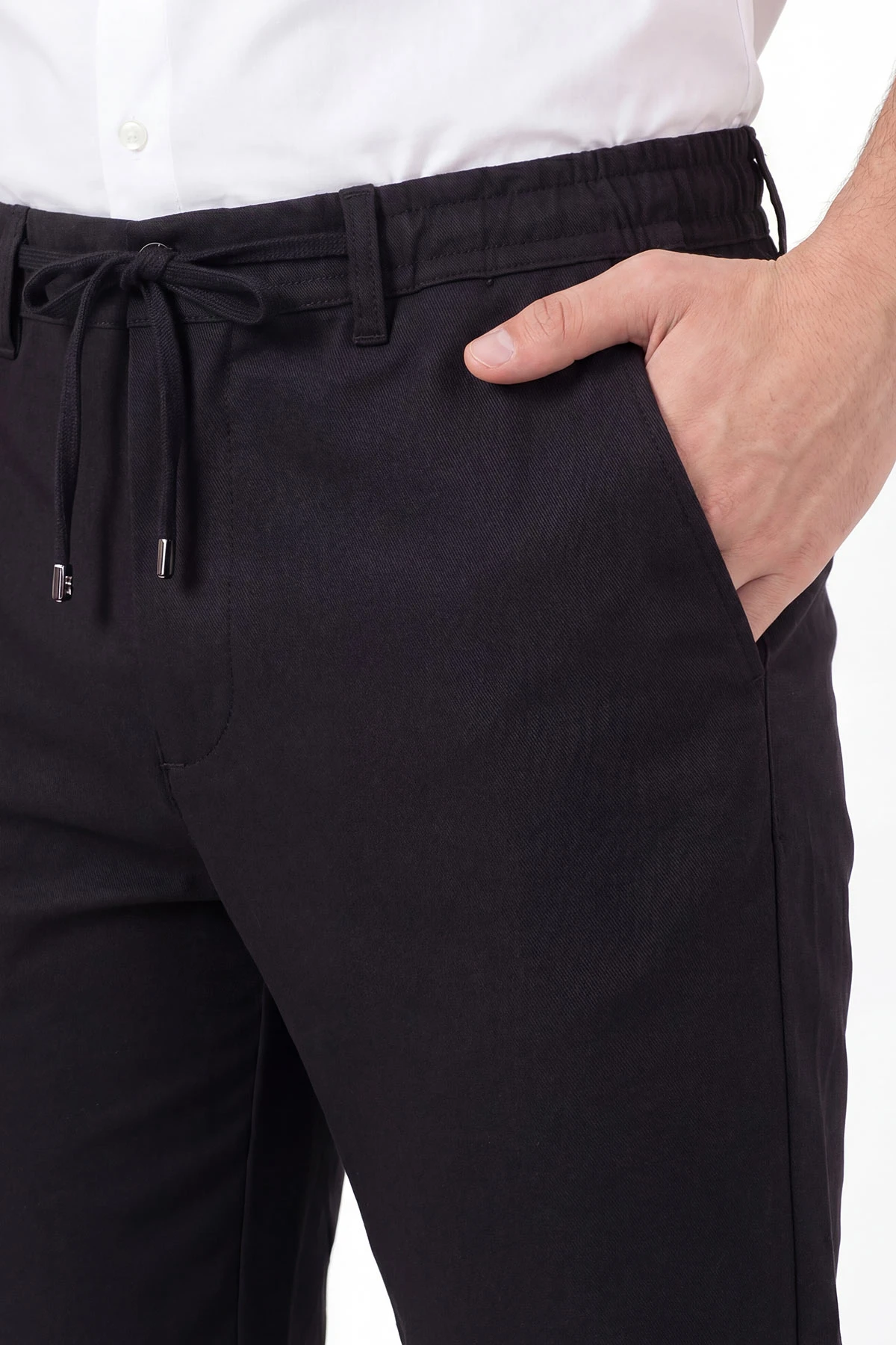 Siyah Belden Bağlamalı Erkek Pantolon 462581