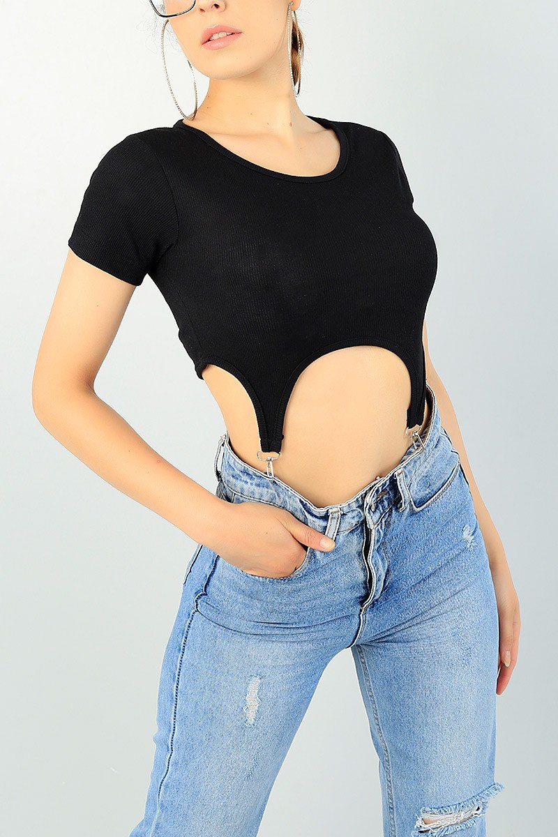 Siyah Beli Çengelli Fitilli Body 71298