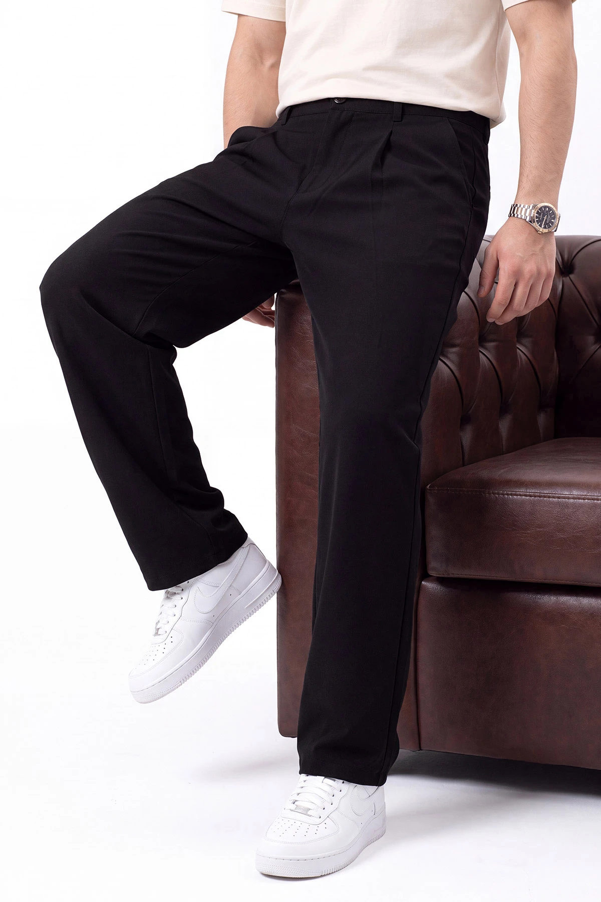 Siyah Beli Lastikli Baggy Erkek Pantolon 472210