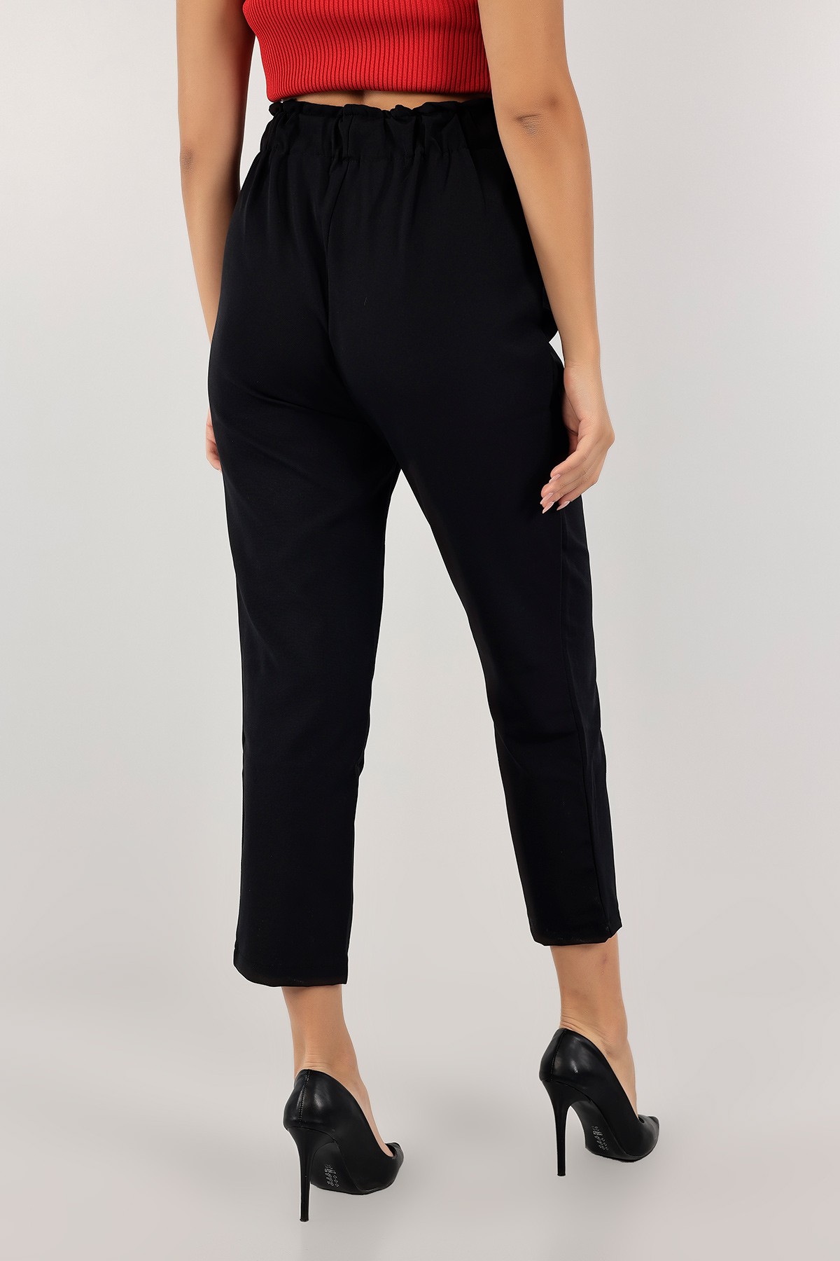 Siyah Beli Lastikli Bayan Pantolon 125891