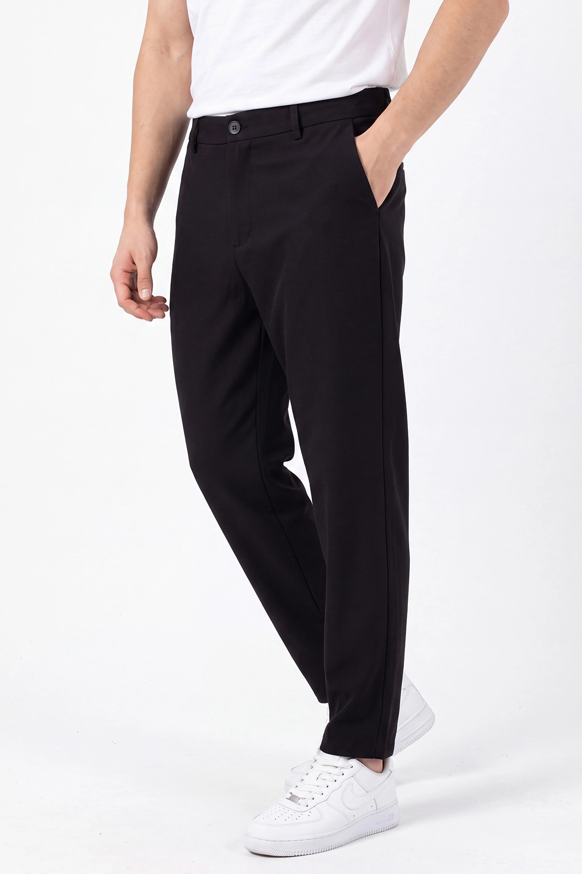 Siyah Beli Lastikli Double Kumaş Erkek Pantolon 472193