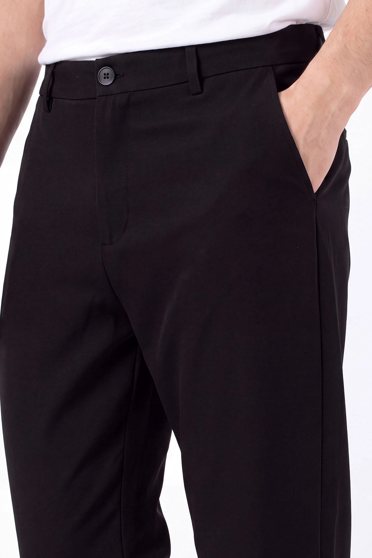 Siyah Beli Lastikli Double Kumaş Erkek Pantolon 472193