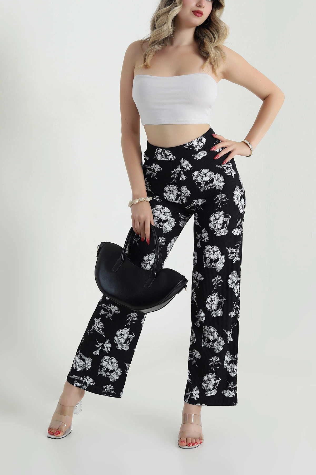 Siyah Beli Lastikli Helen Kadın Pantolon 481731