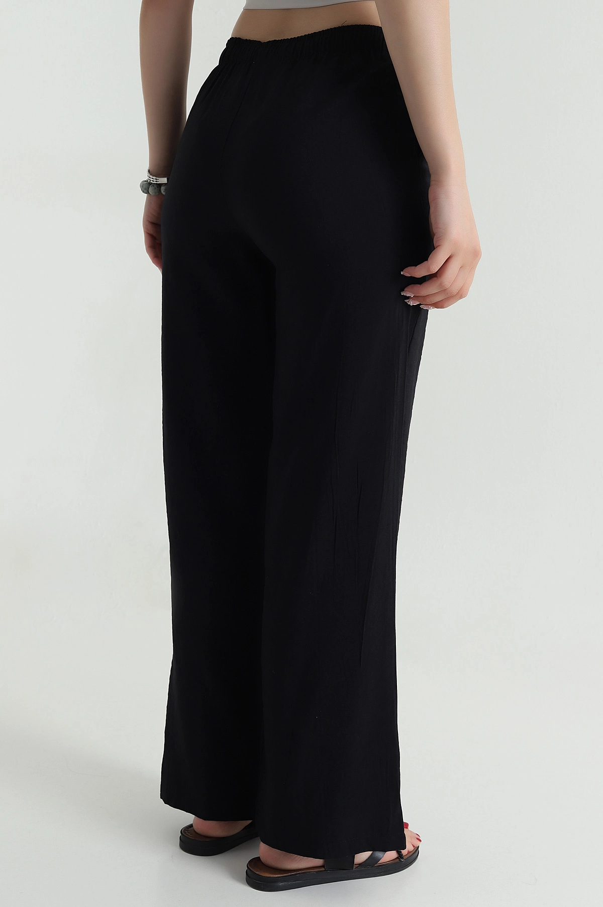Siyah Beli Lastikli Modal Kadın Pantolon 478948