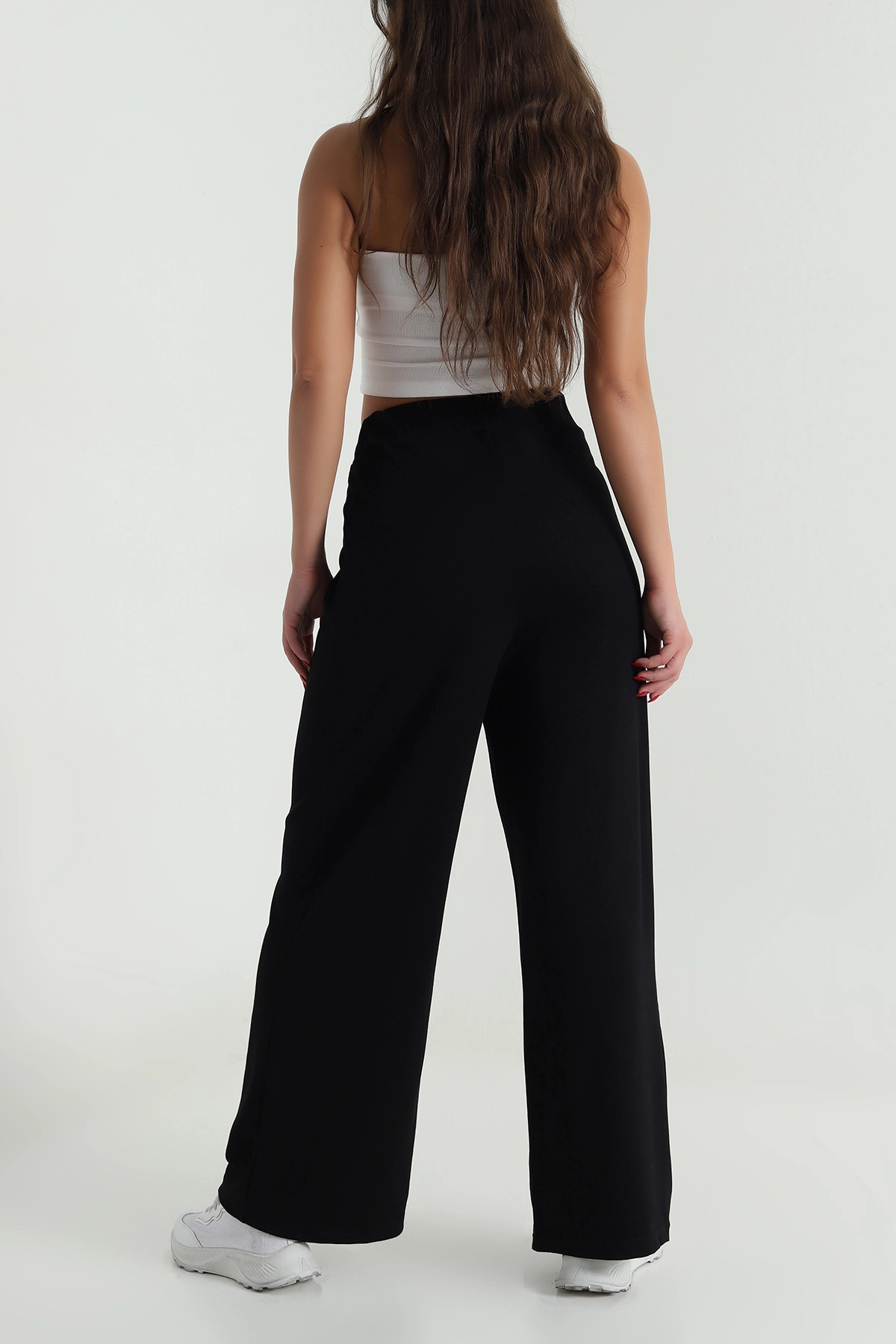 Siyah Beli Lastikli Modal Kadın Pantolon 490149