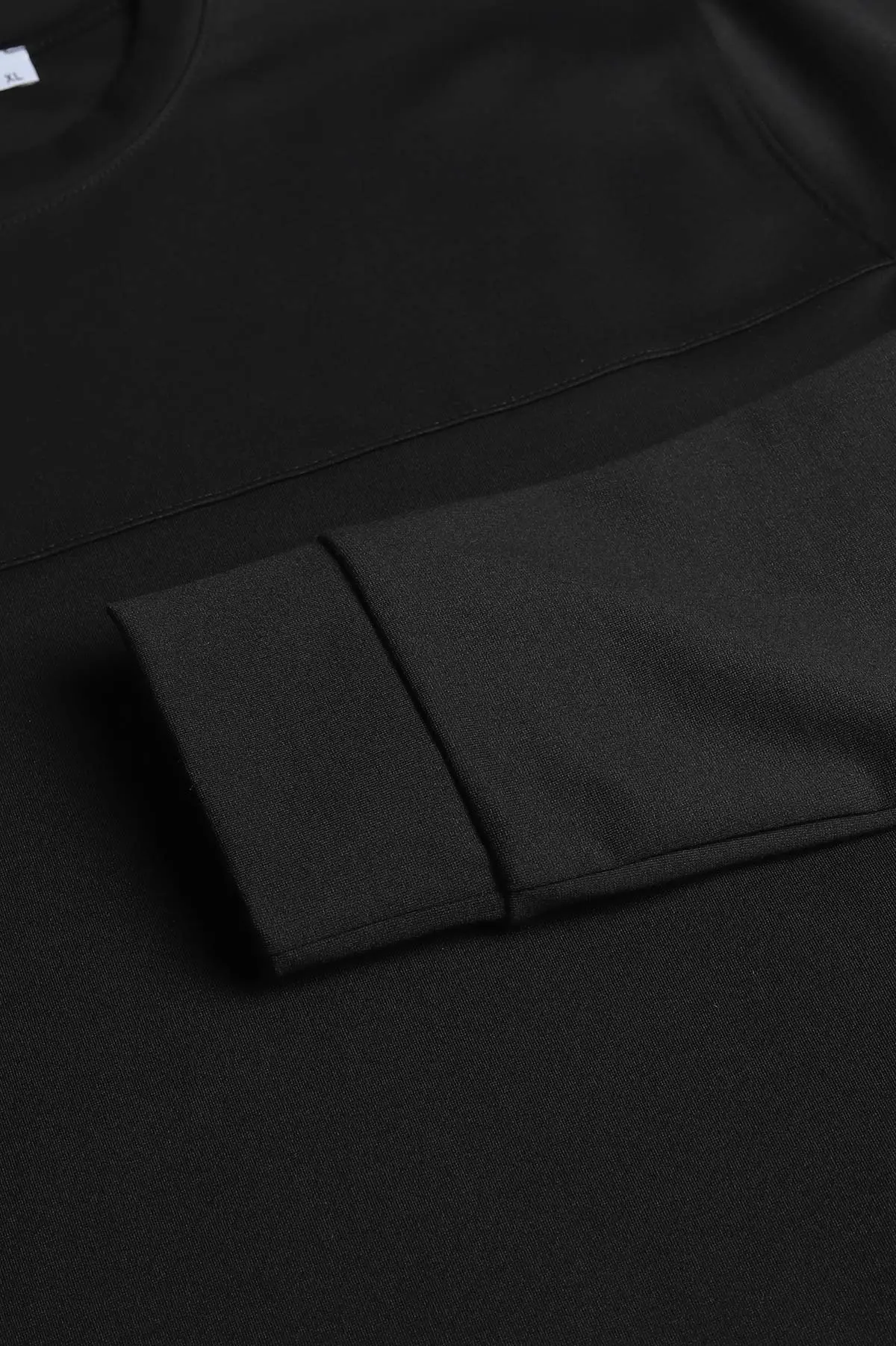 Siyah Bisiklet Yaka Uzun Kollu Erkek Sweatshirt 396899
