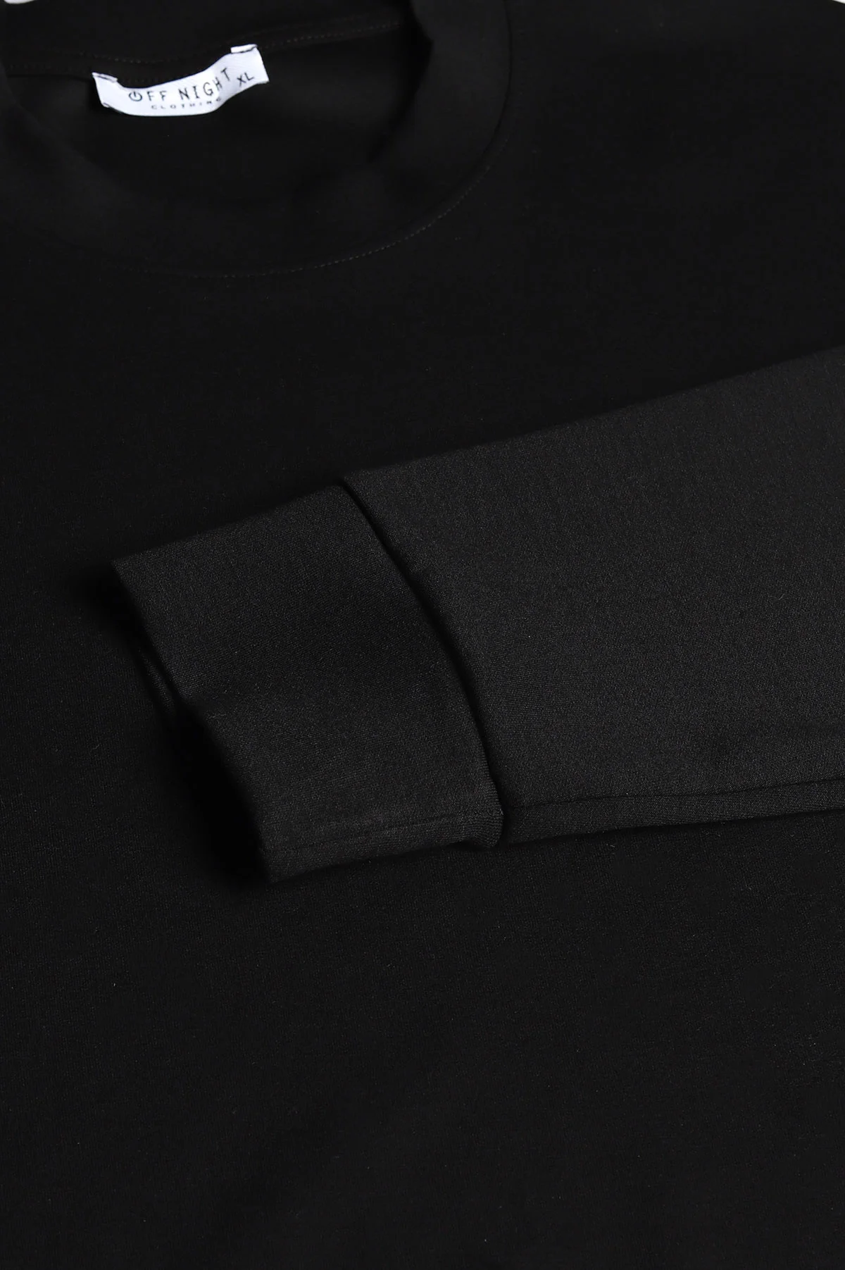 Siyah Bisiklet Yaka Uzun Kollu Erkek Sweatshirt 396968