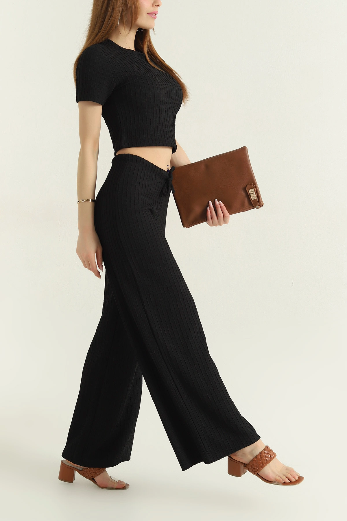 Siyah Bluz Pantolon kadın İkili Takım 356457