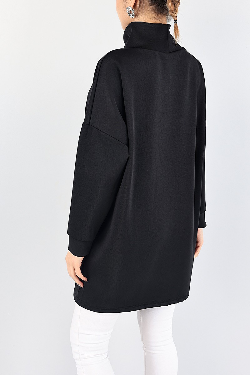 Siyah Boğazlı Dalgıç Kumaş Tunik 88198