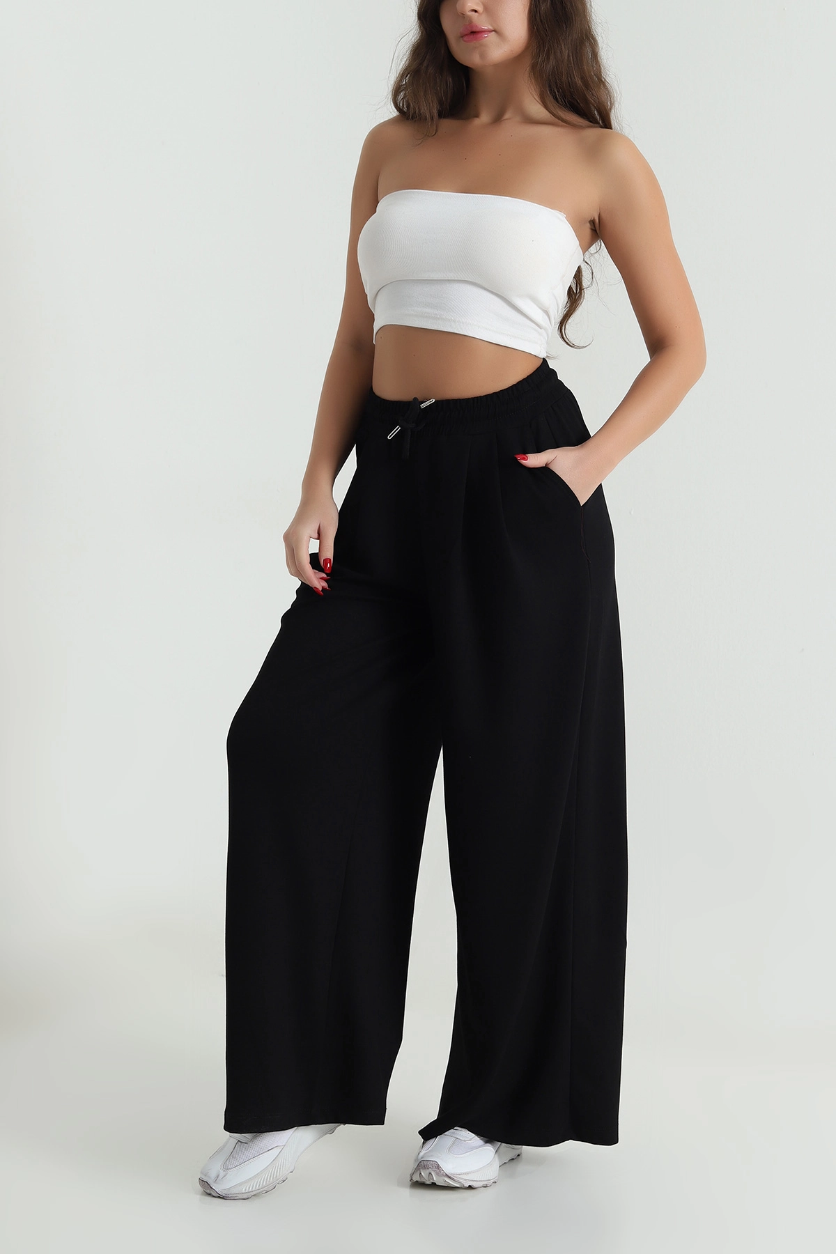 Siyah Bol Paça Oysho Kadın Pantolon 493260
