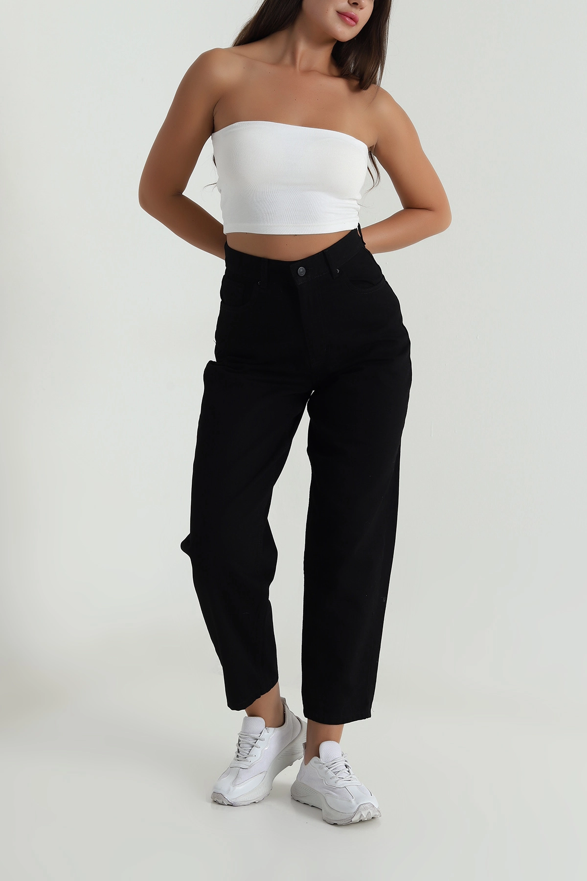 Siyah Boyfriend Kadın Kot Pantolon 488101