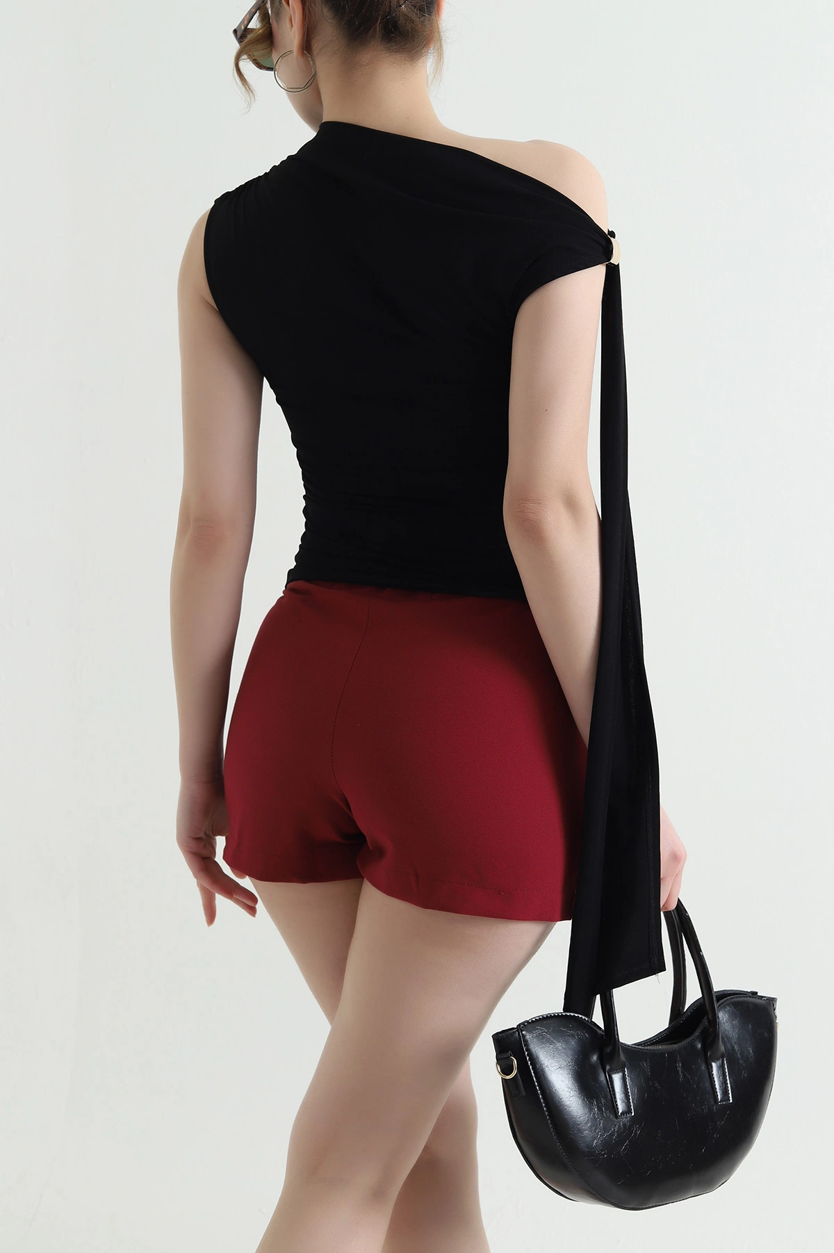 Siyah Büzgülü Sandy Kadın Bluz 438503